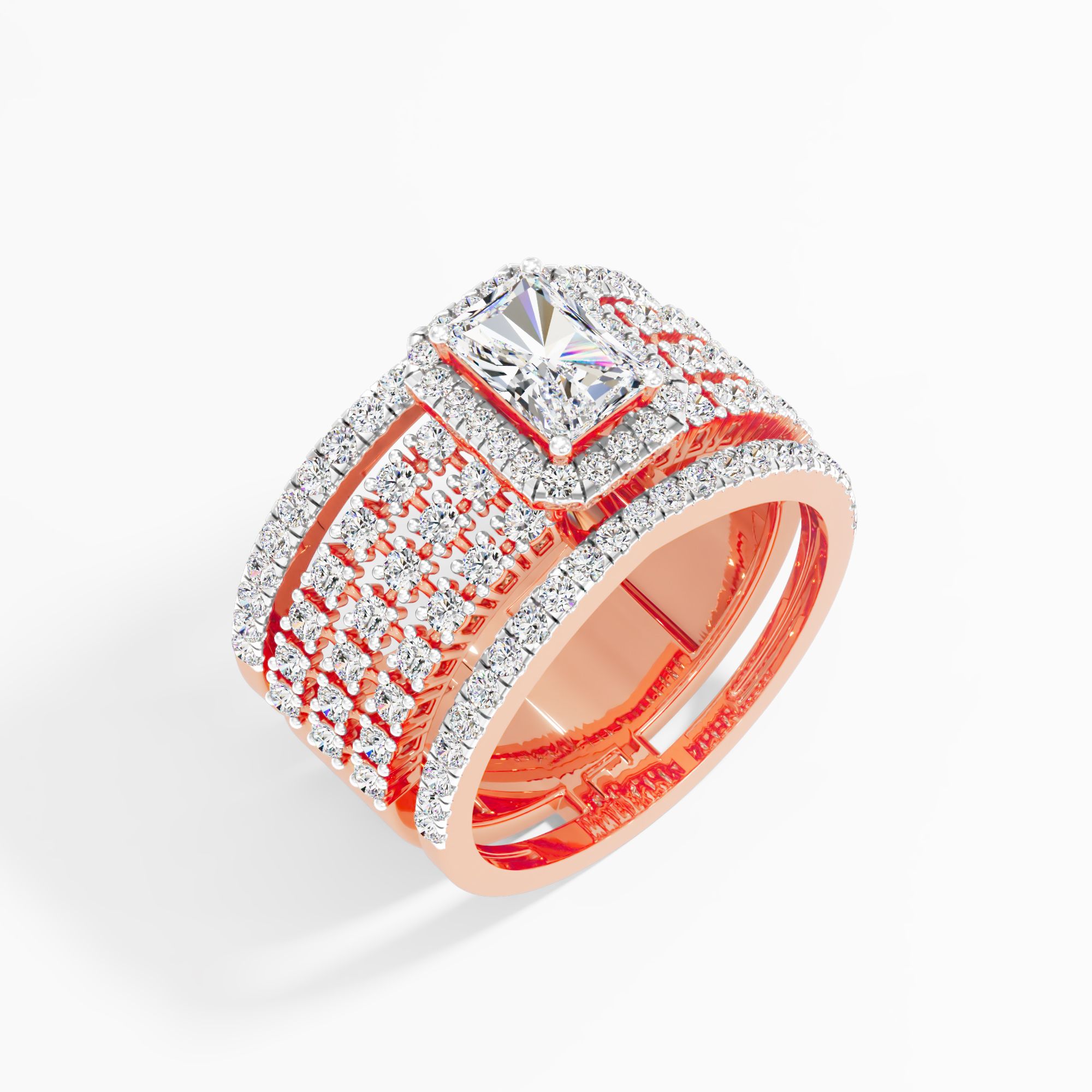 Eternal Elegance Diamond Solitaire Ring in 9KT Rose Gold & White Gold (Diamond Quality: FG-VVS VS)