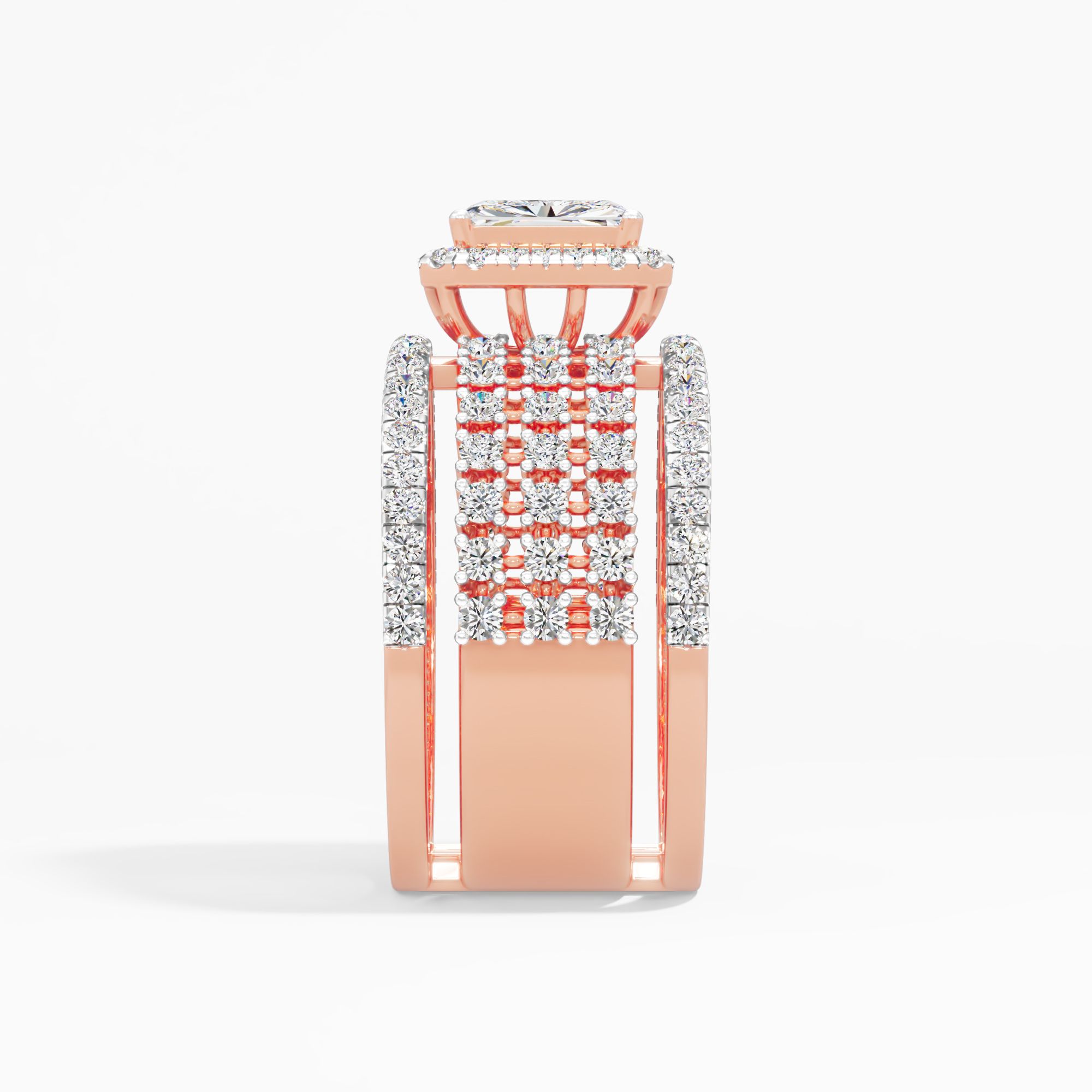 Eternal Elegance Diamond Solitaire Ring in 9KT Rose Gold & White Gold (Diamond Quality: FG-VVS VS)