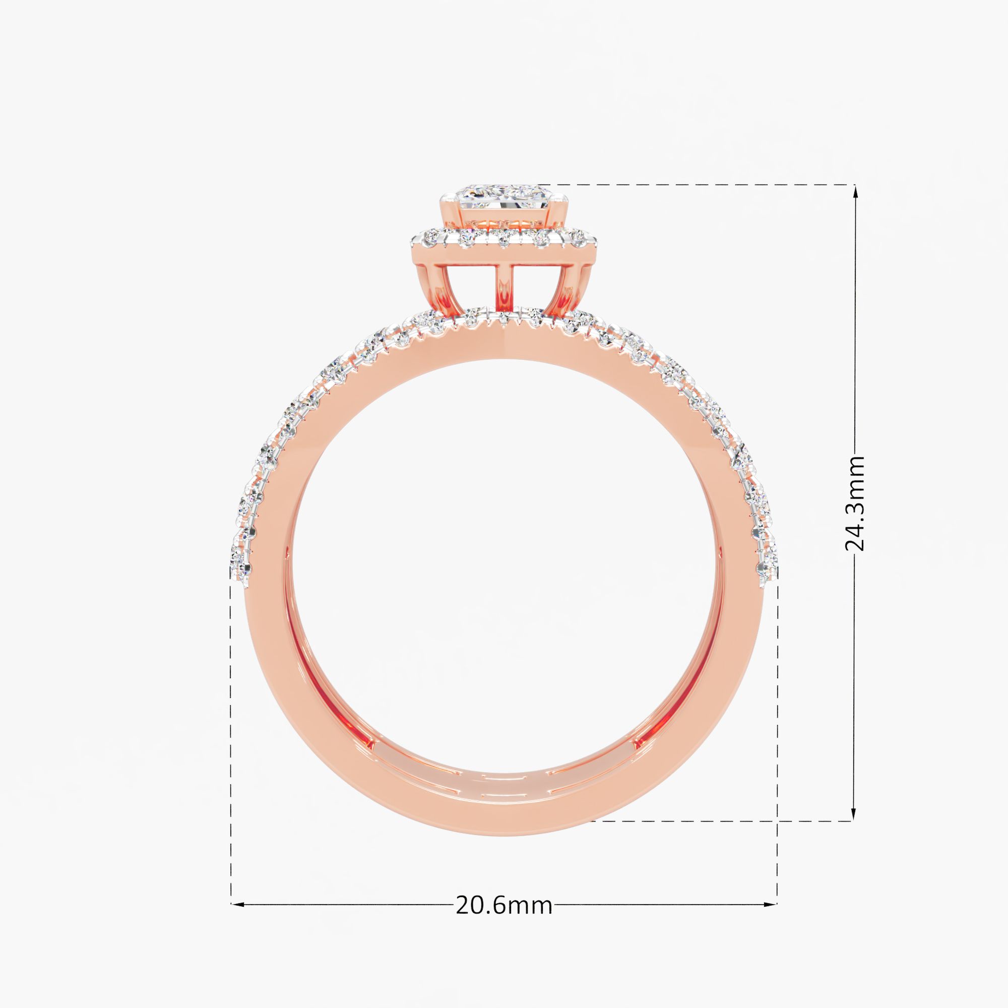 Eternal Elegance Diamond Solitaire Ring in 9KT Rose Gold & White Gold (Diamond Quality: FG-VVS VS)