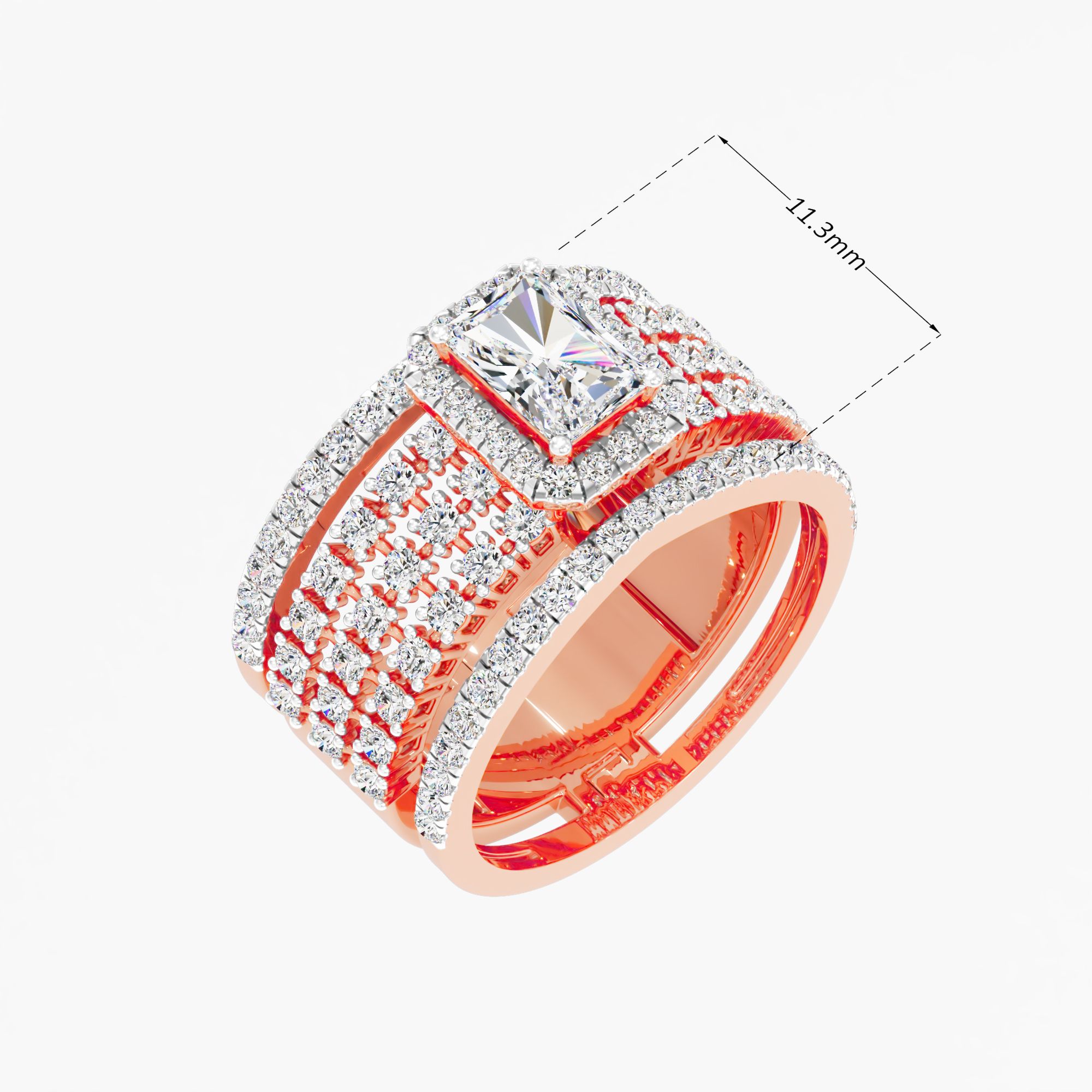 Eternal Elegance Diamond Solitaire Ring in 9KT Rose Gold & White Gold (Diamond Quality: FG-VVS VS)