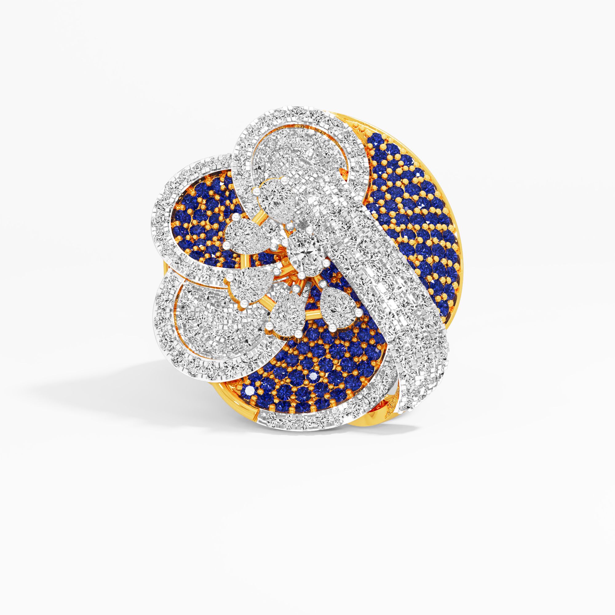 Indigo Blossom Cocktail Ring