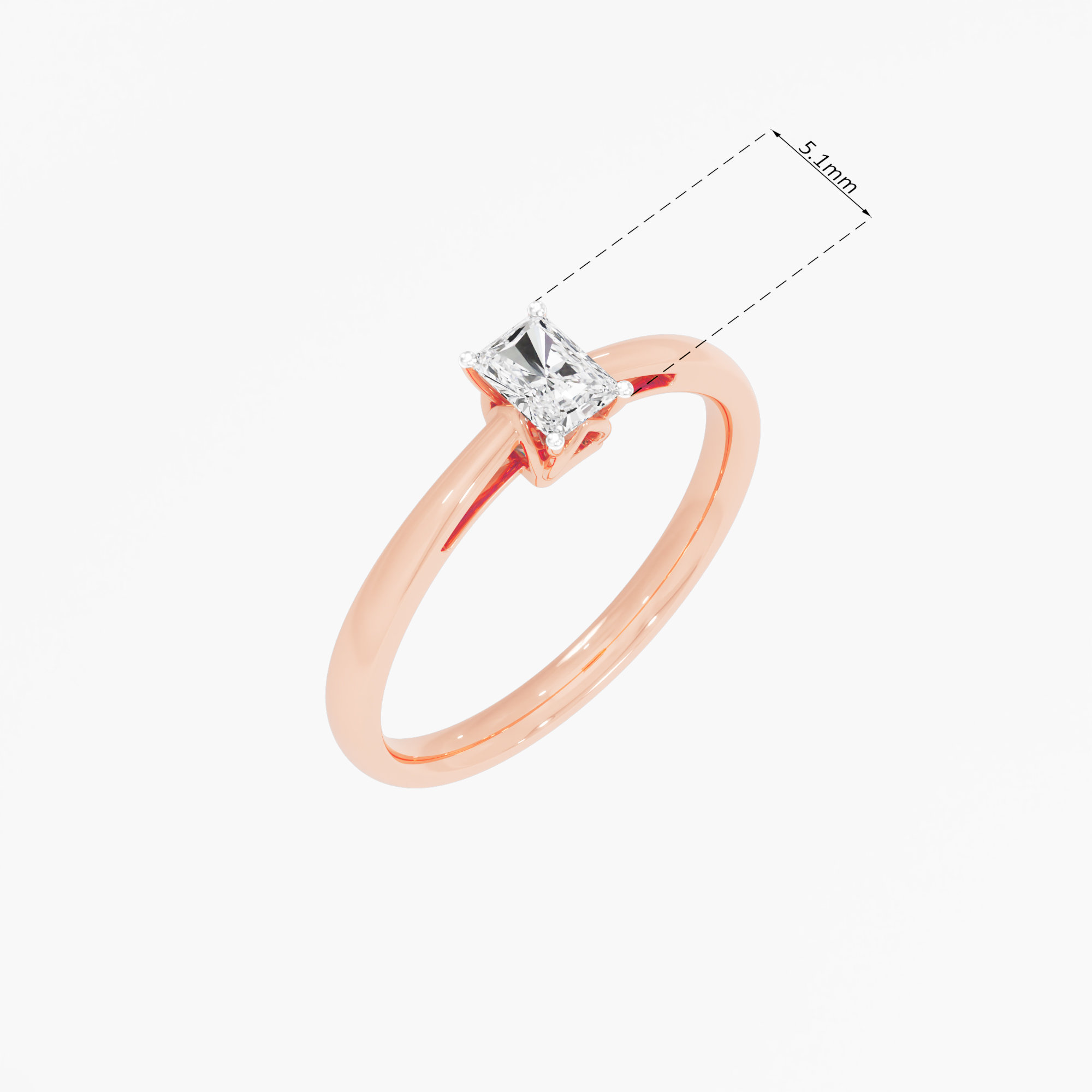Radiant Solitaire Diamond Ring