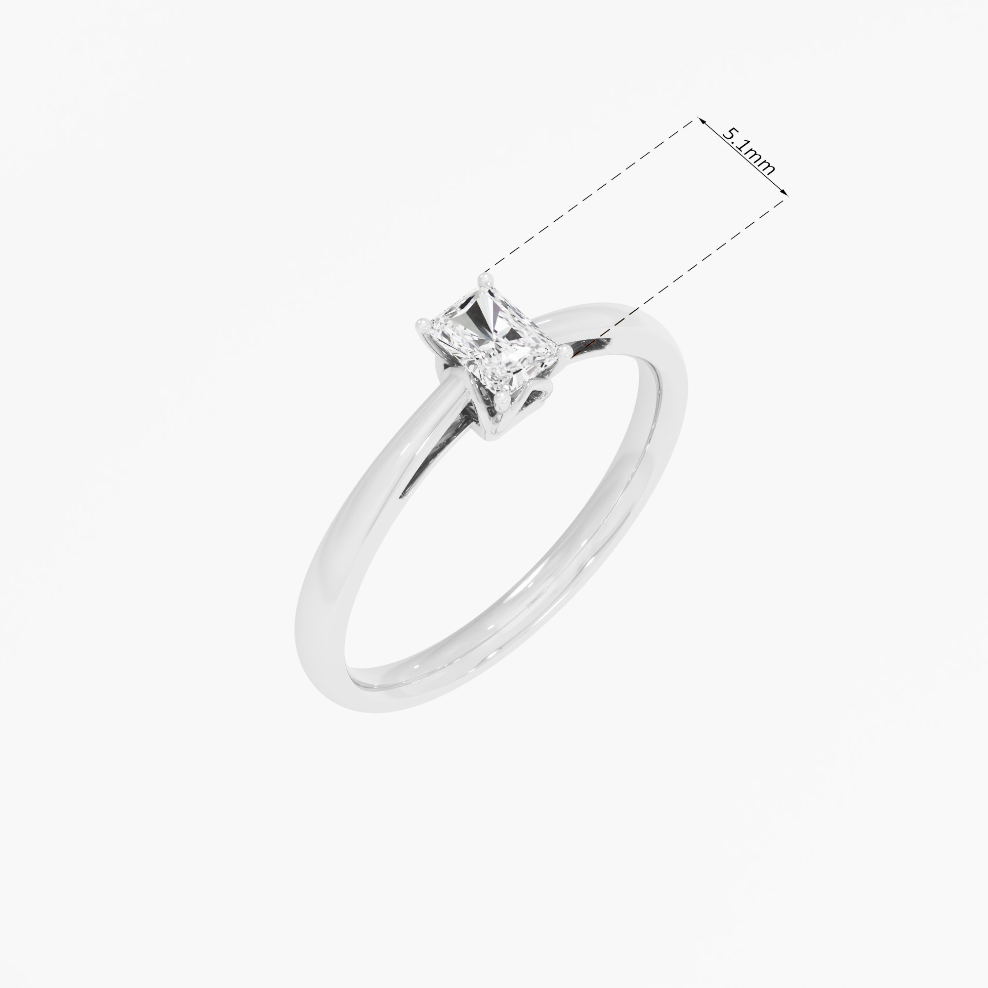 Radiant Solitaire Diamond Ring