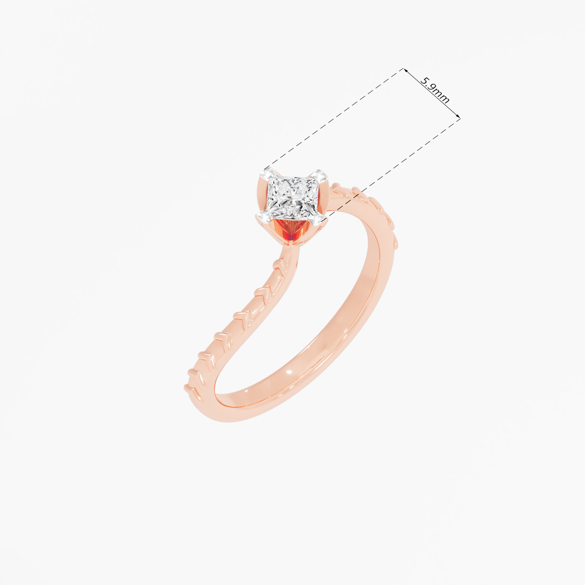 Princess Solitaire Diamond Ring