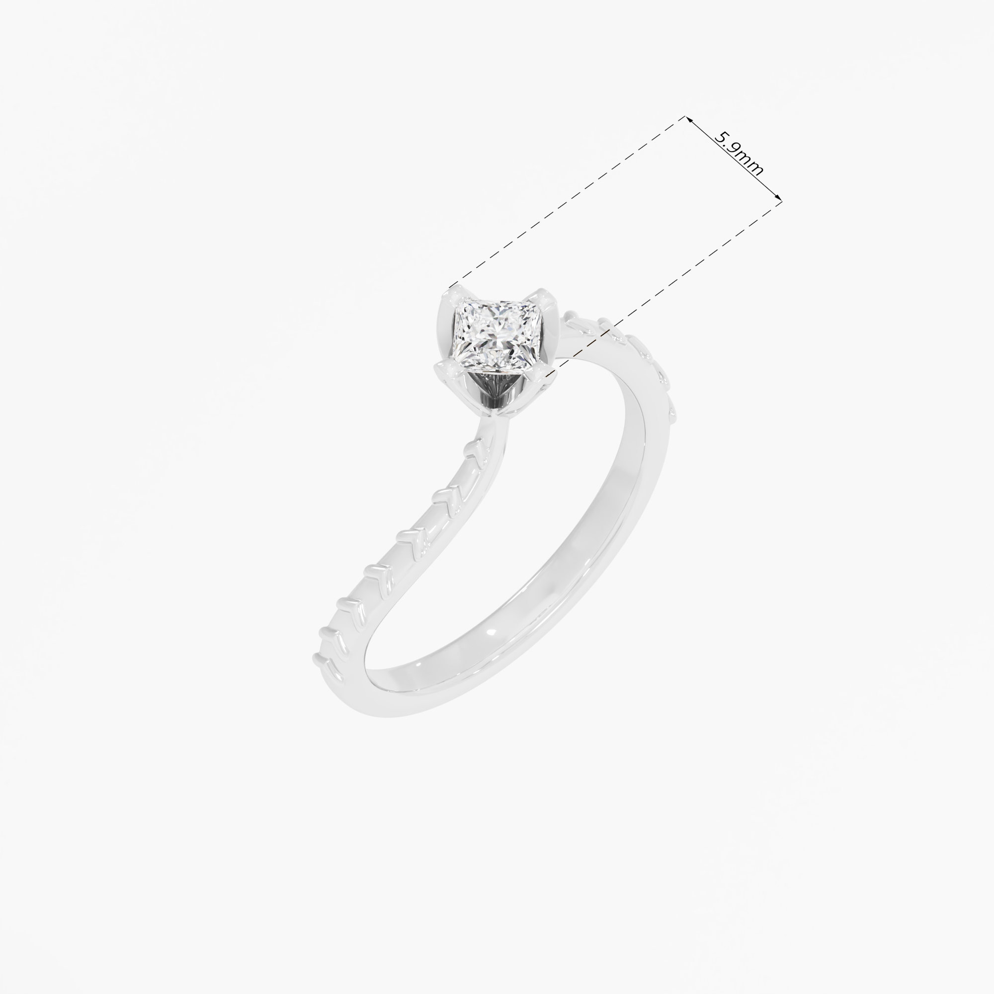Princess Solitaire Diamond Ring