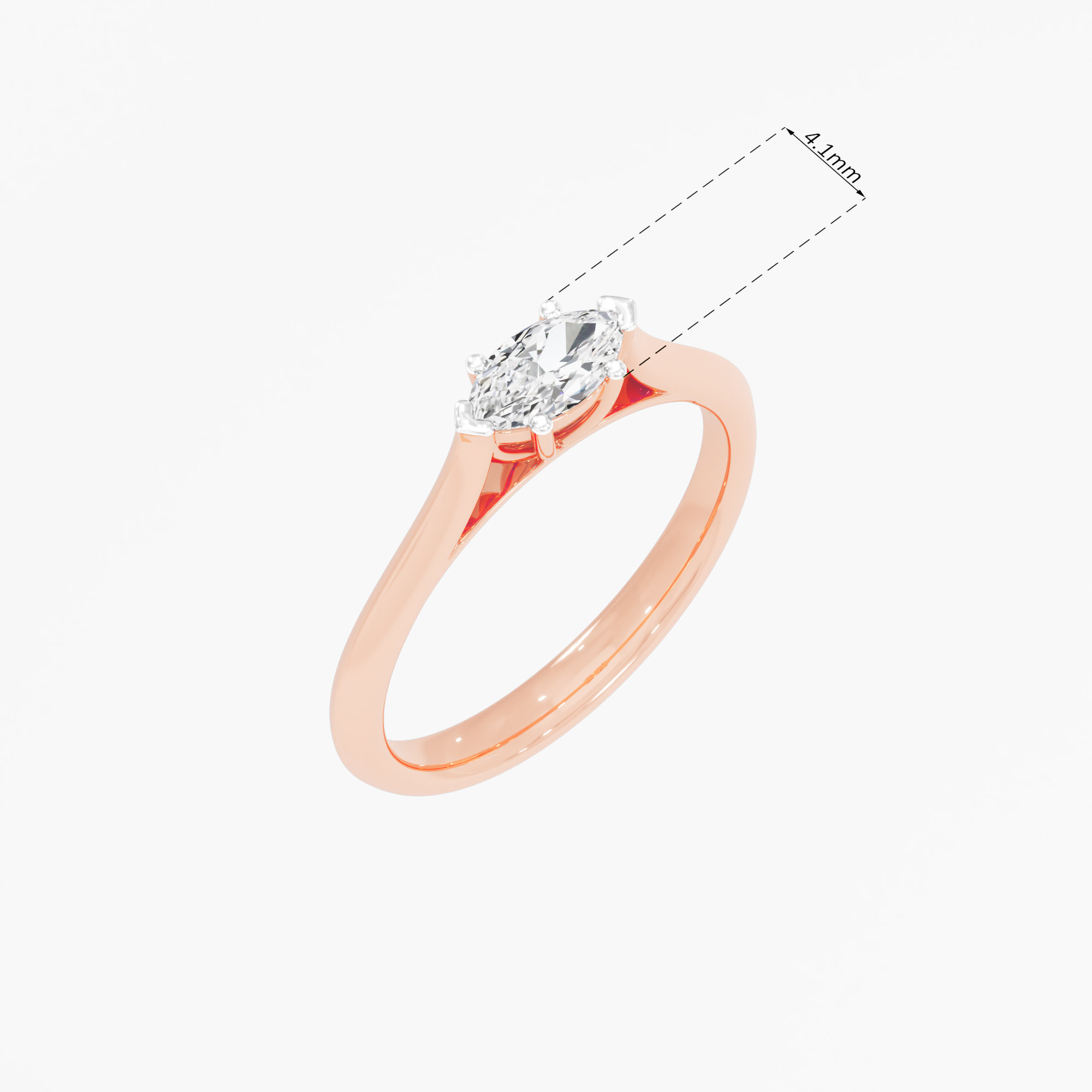 Elegant Marquise Solitaire Ring