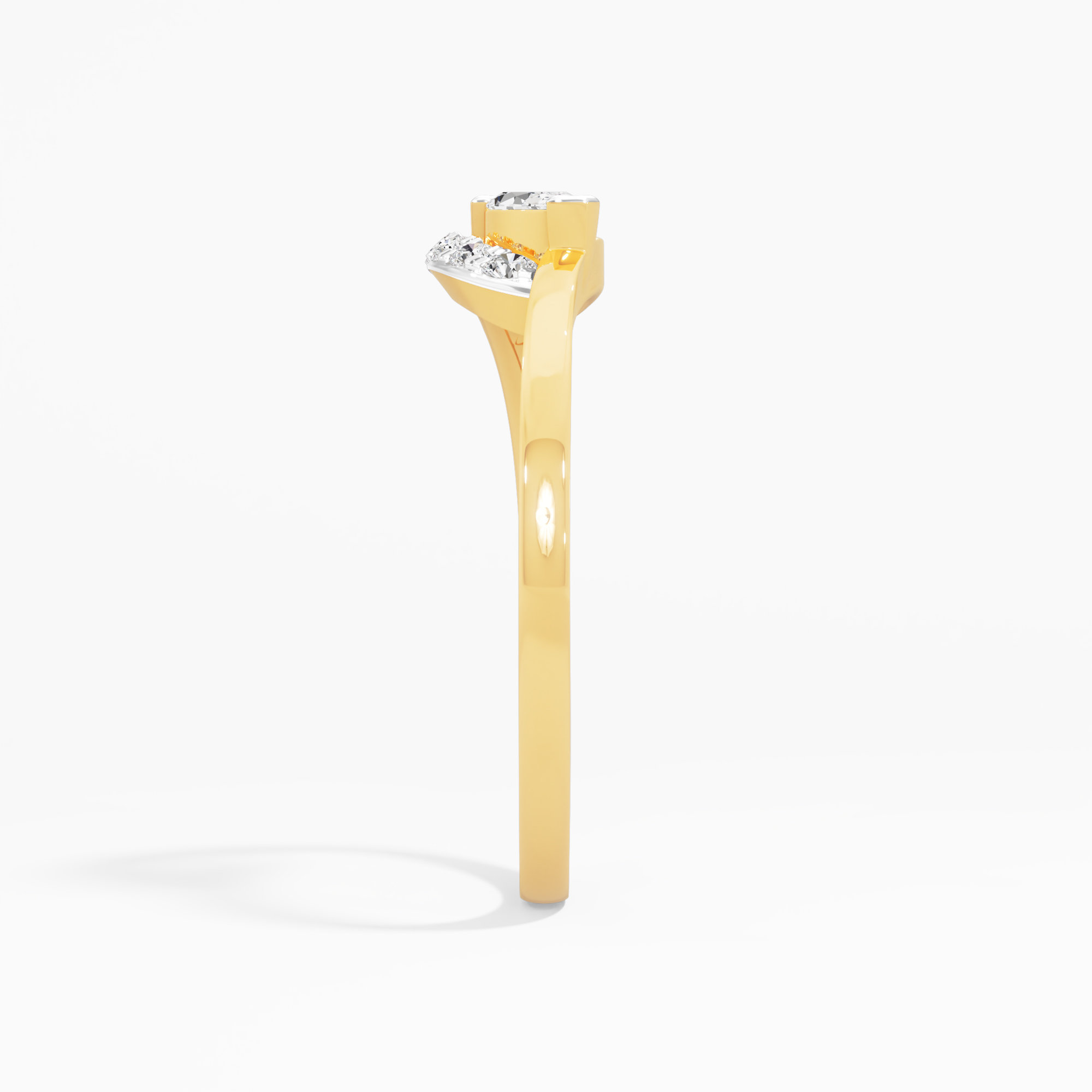 Woven Marquise Diamond Ring in 9KT Yellow Gold (Diamond Quality: FG-VVS VS)
