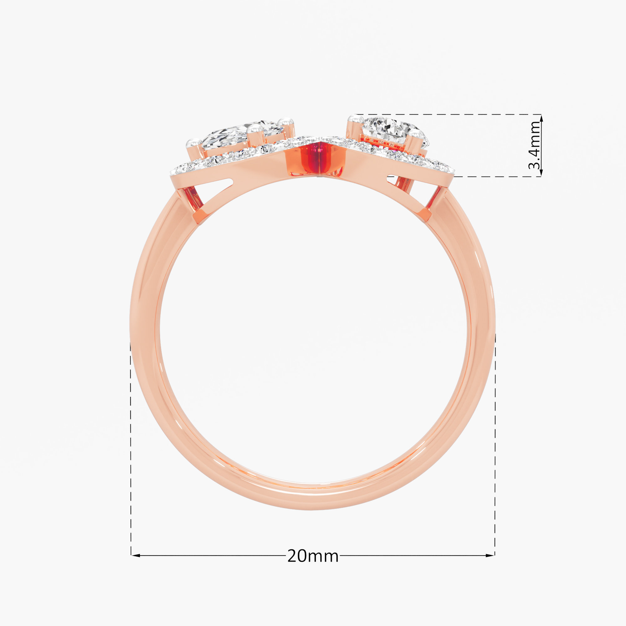 Linked Luster Diamond Ring