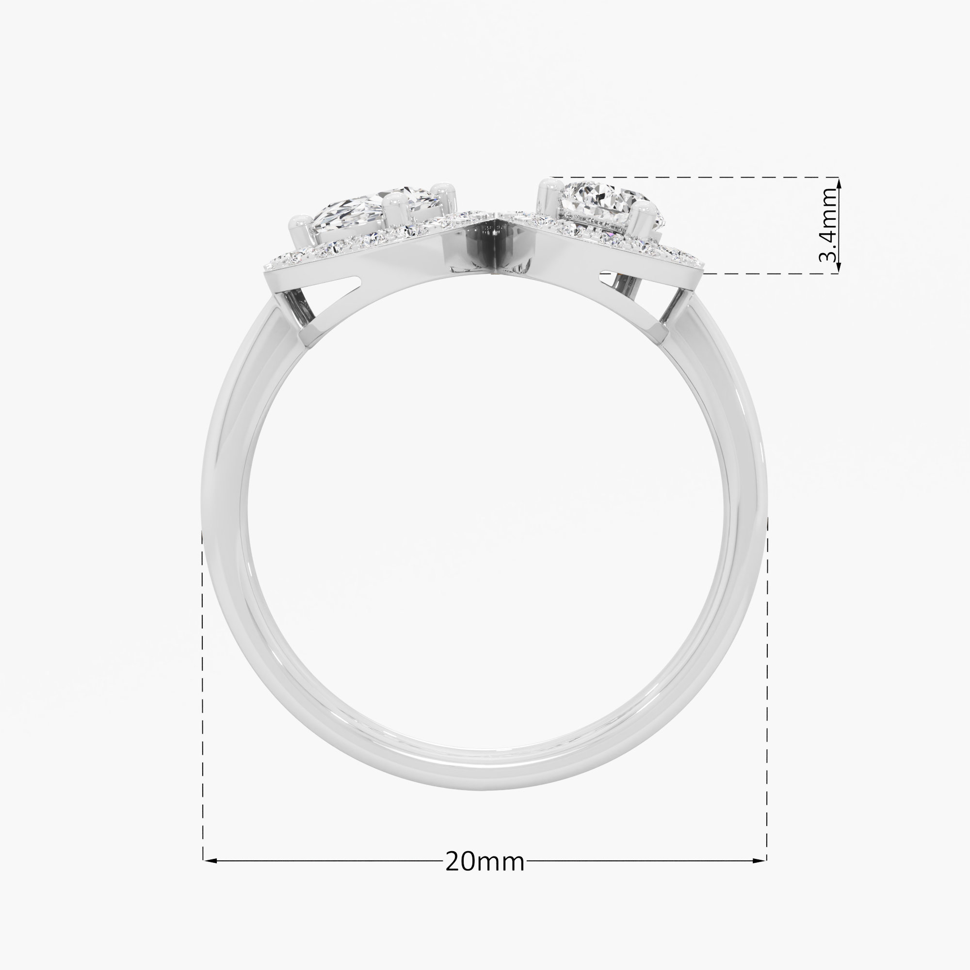 Linked Luster Diamond Ring