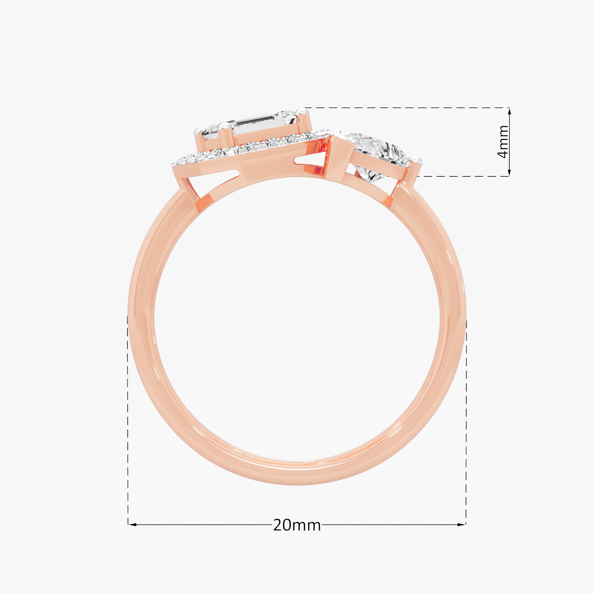 Gleaming Trinity Diamond Ring