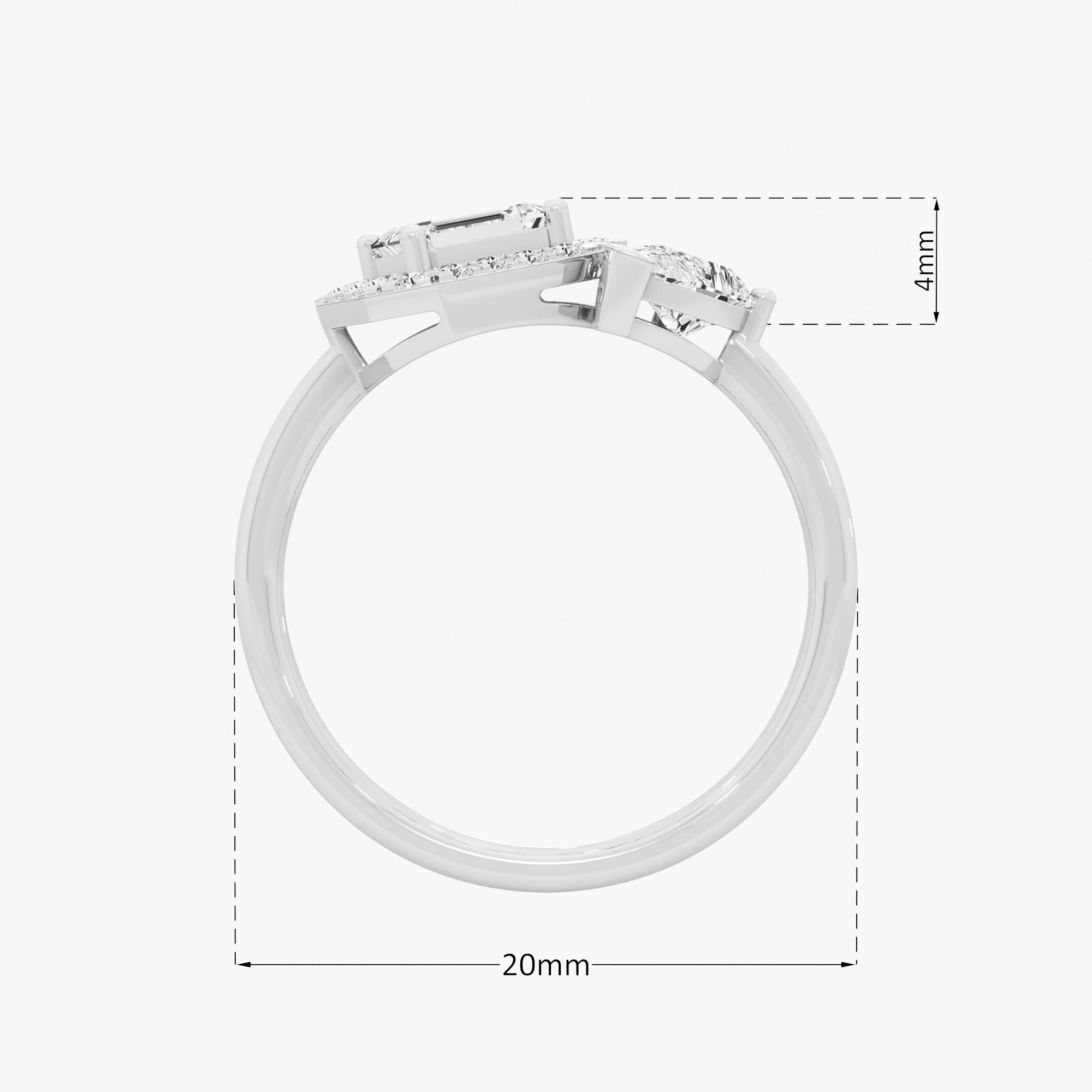 Gleaming Trinity Diamond Ring