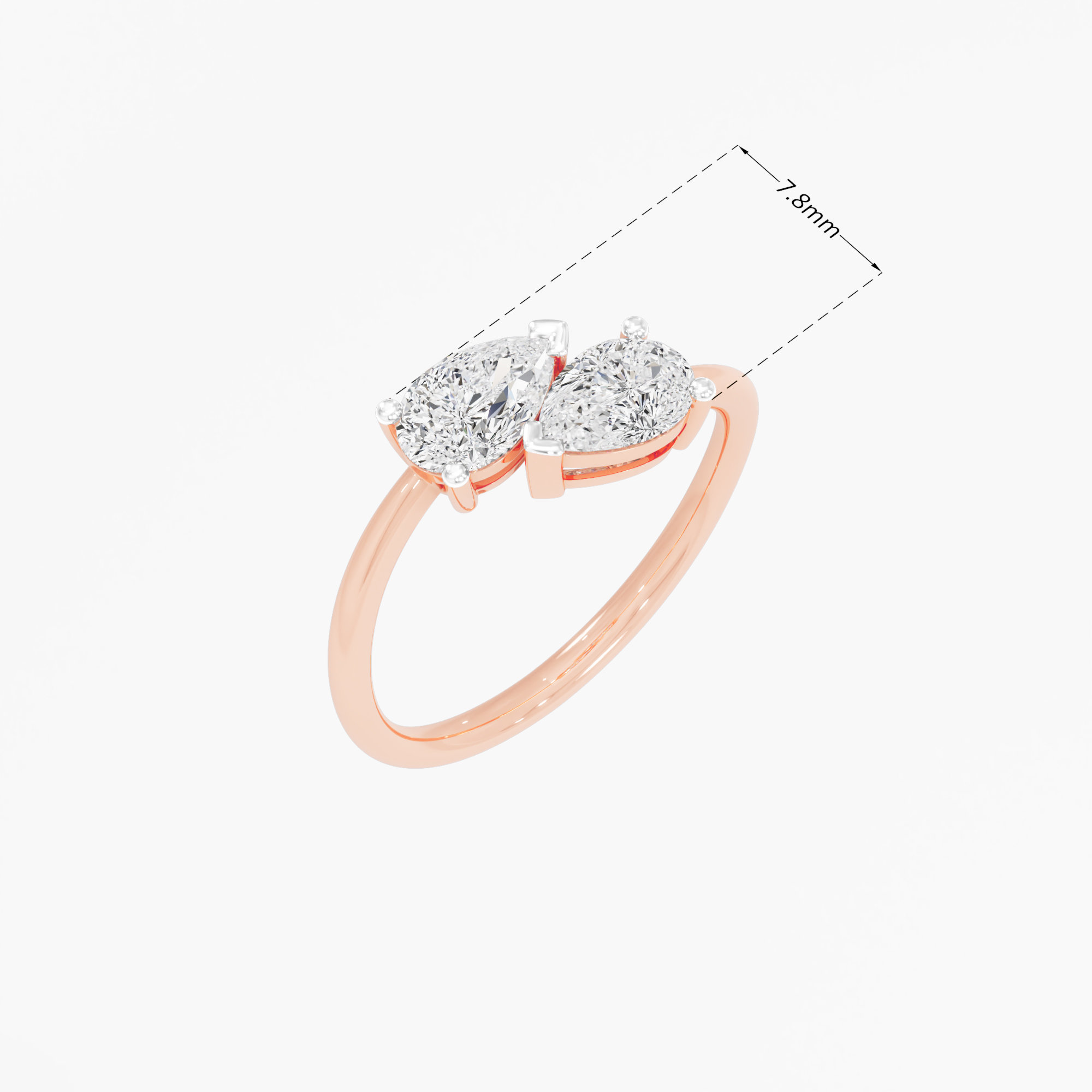 Graceful Pear Twirl Bypass Ring