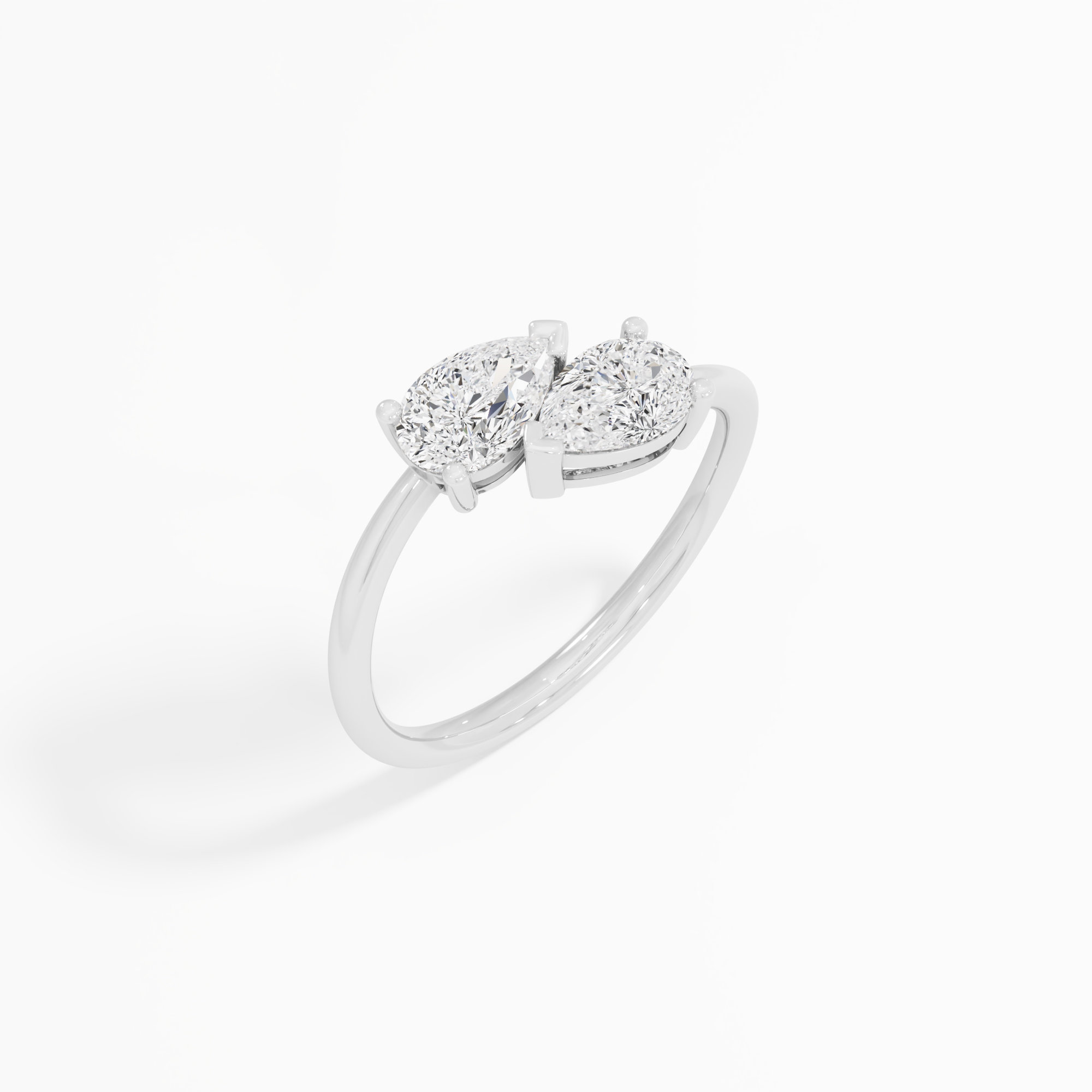 Graceful Pear Twirl Bypass Ring