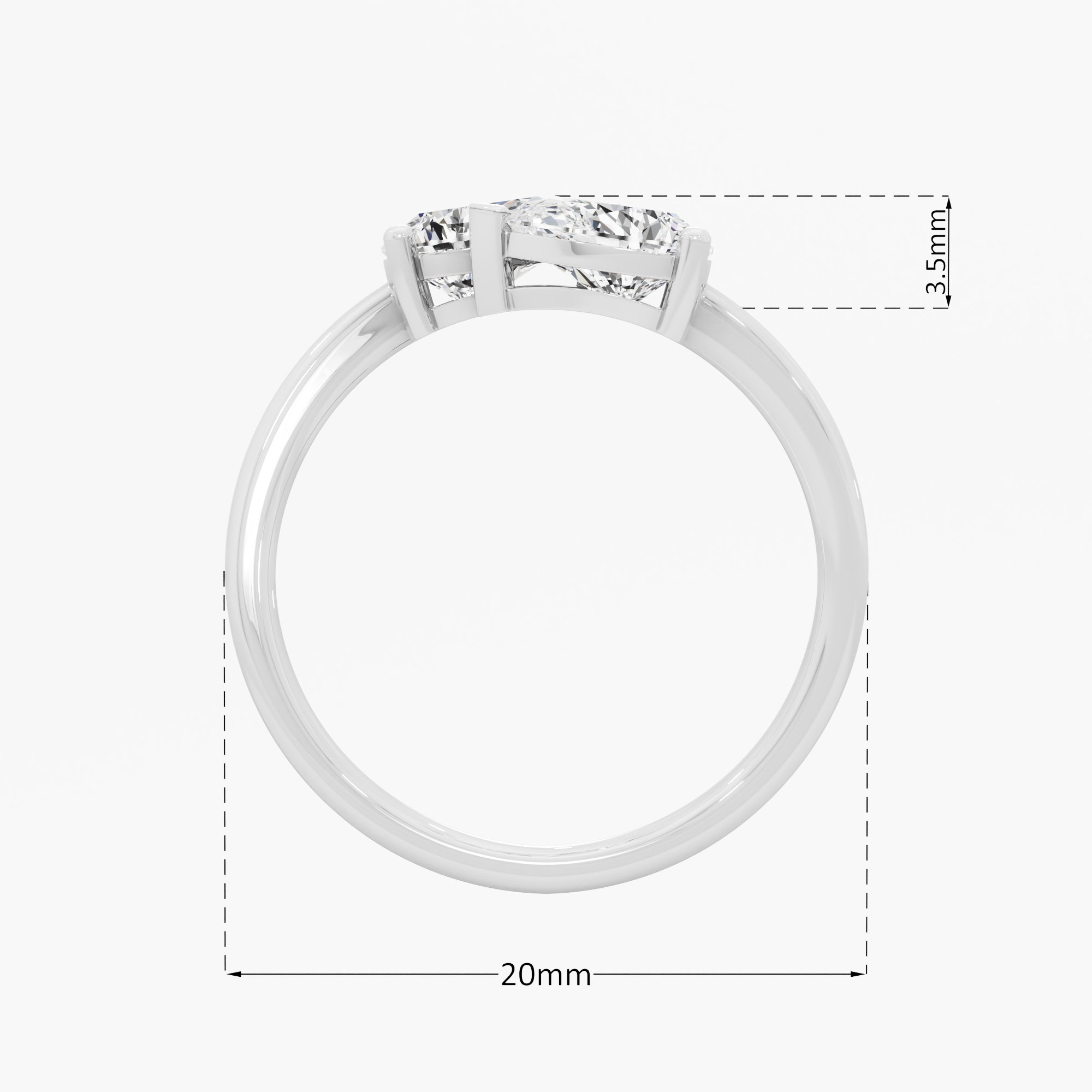 Graceful Pear Twirl Bypass Ring