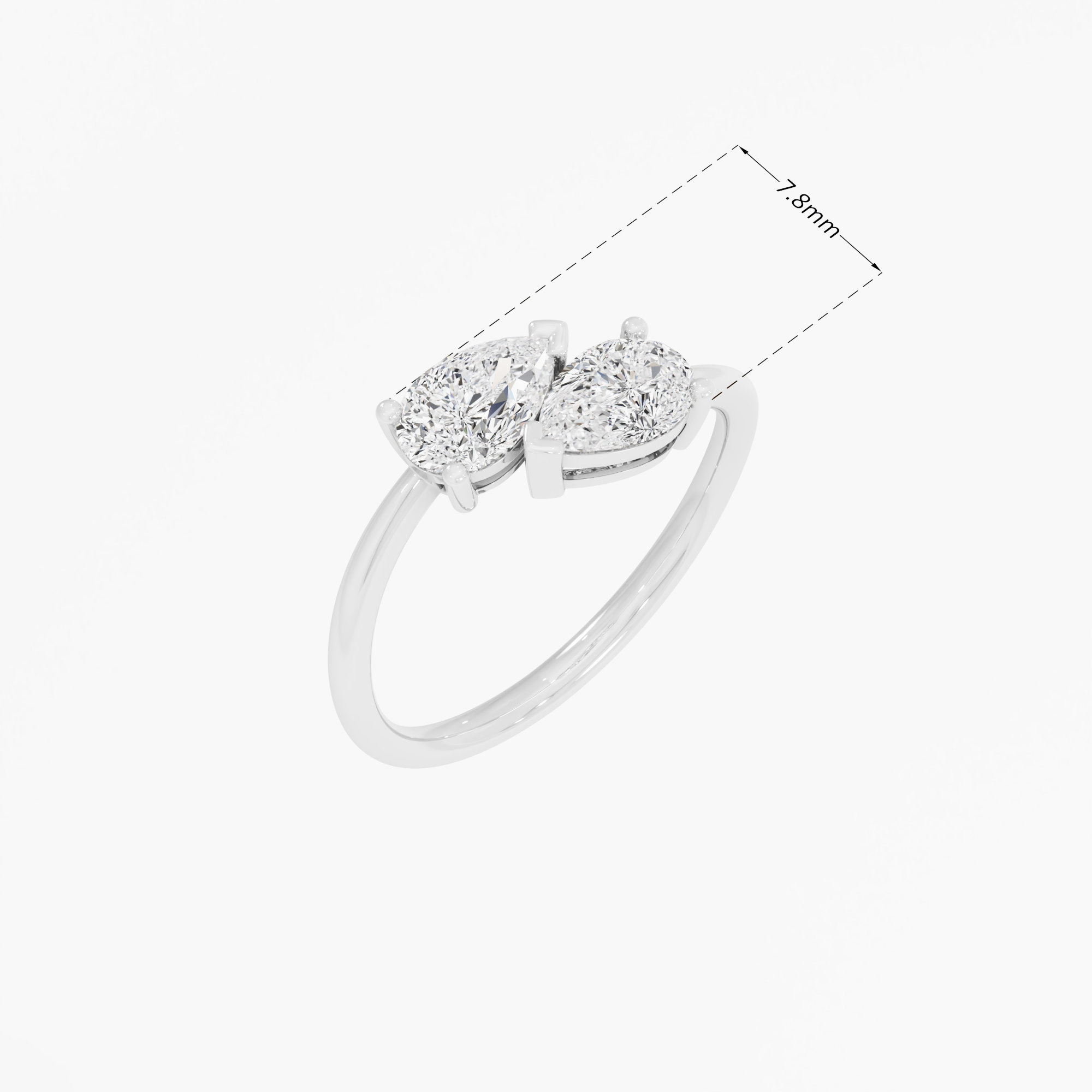 Graceful Pear Twirl Bypass Ring