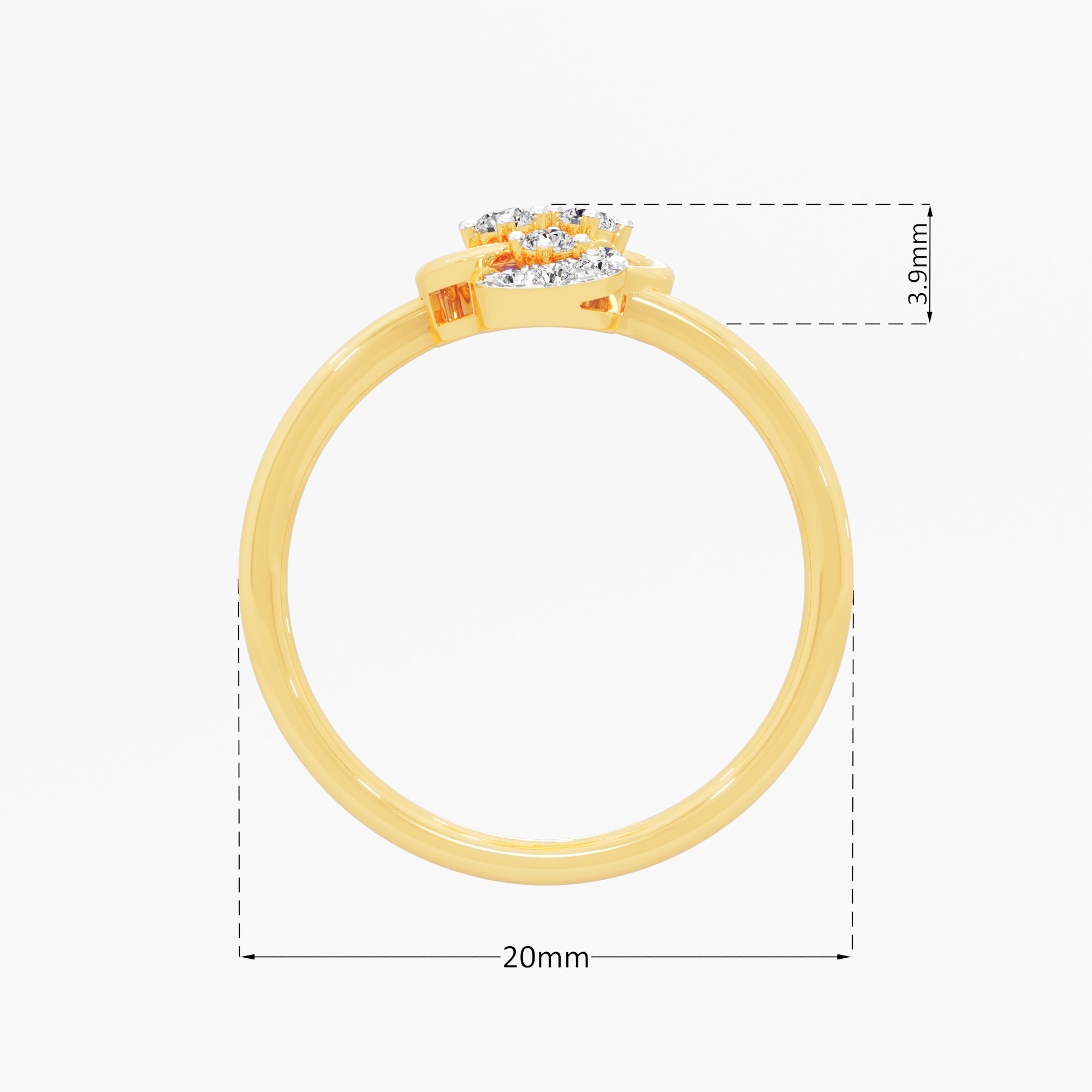 Fluttering Grace Cocktail Ring in 9KT Yellow Gold (Diamond Quality: FG-VVS VS)