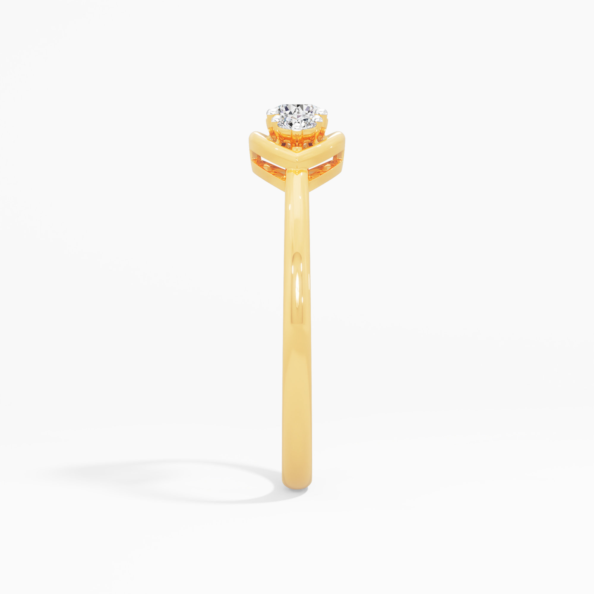 Vivid Glance Trios Ring in 9KT Yellow Gold (Diamond Quality: FG-VVS VS)