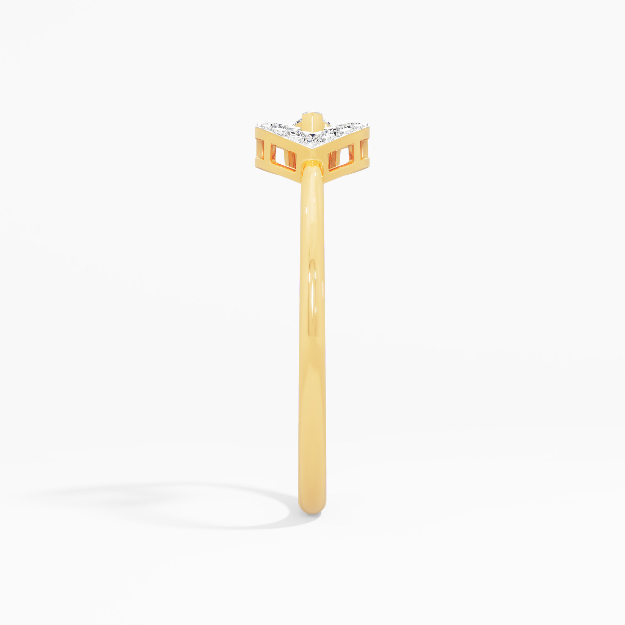 Entwined Glow Bypass Ring in 9KT Yellow Gold (Diamond Quality: FG-VVS VS)