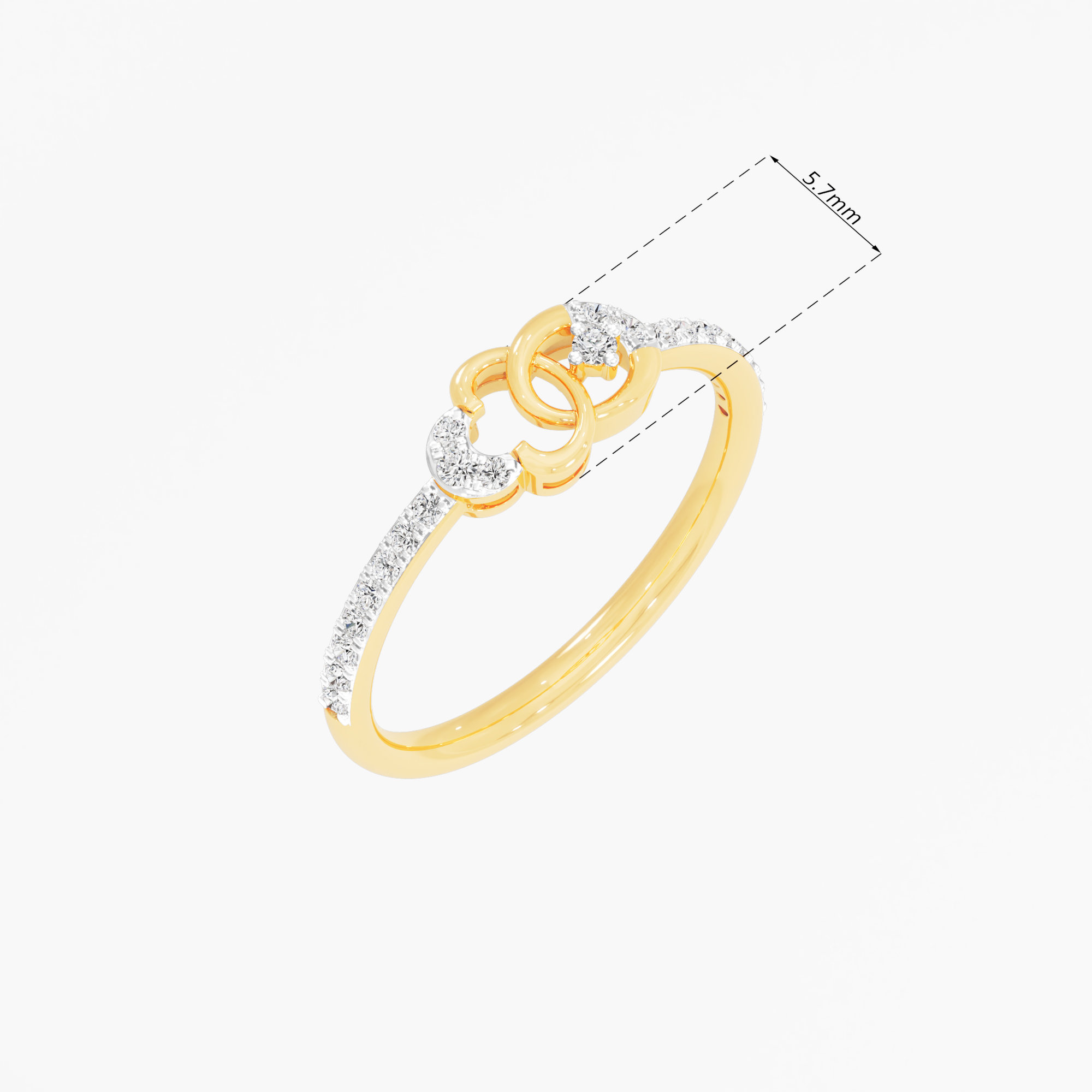 Everlasting Links Stackables Ring in 9KT Yellow Gold (Diamond Quality: FG-VVS VS)