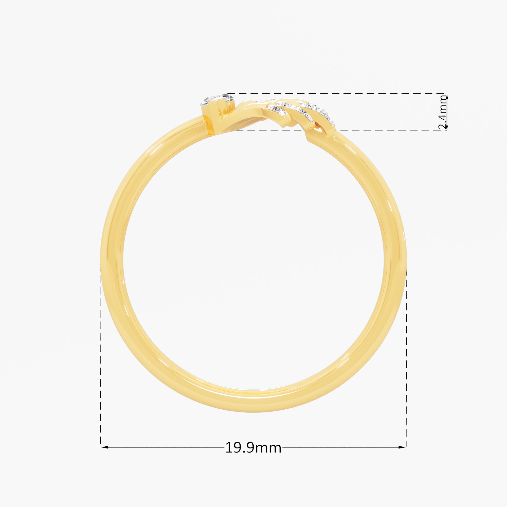 Stellar Fan Cocktail Ring in 9KT Yellow Gold (Diamond Quality: FG-VVS VS)