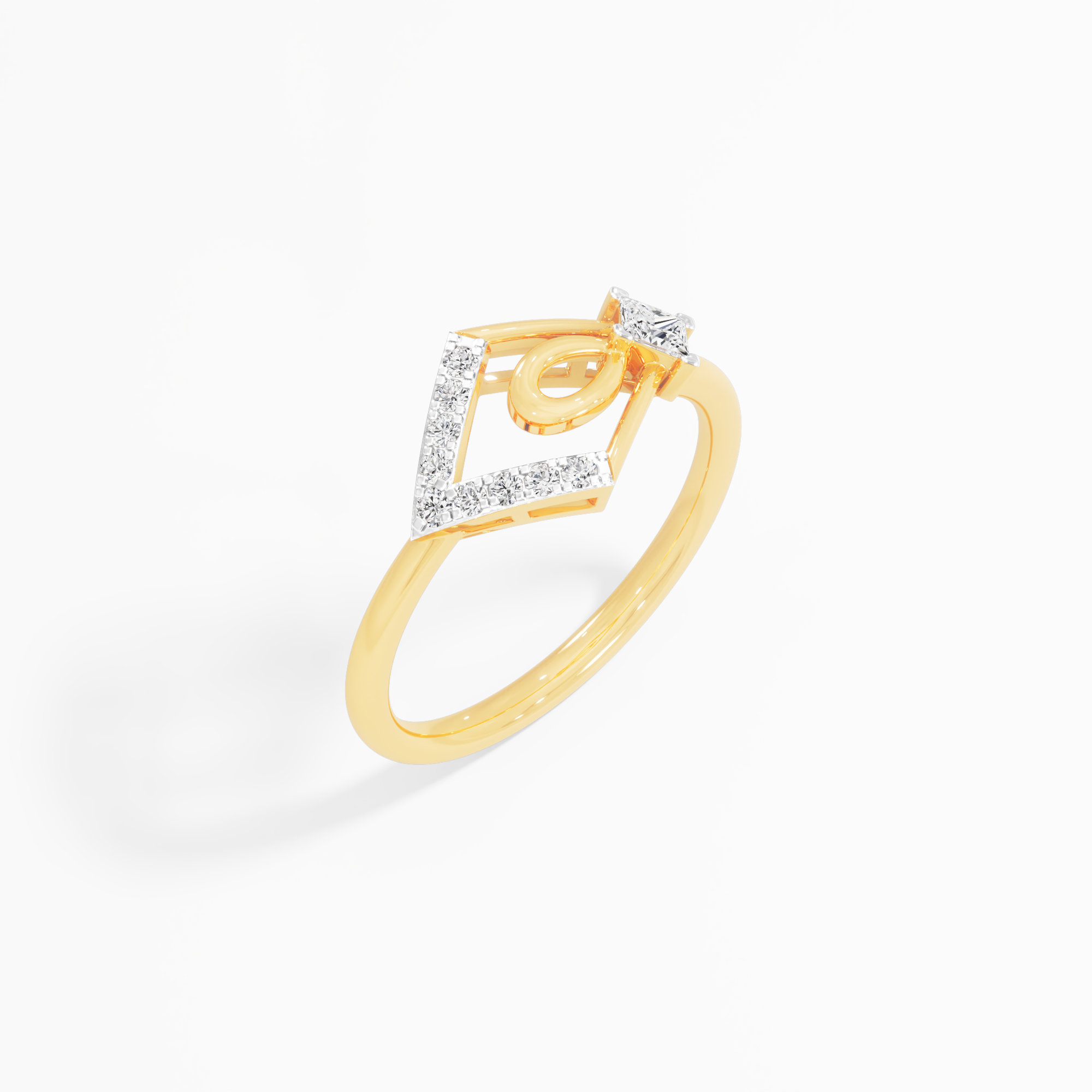Radiant Gaze Solitaires Ring in 9KT Yellow Gold (Diamond Quality: FG-VVS VS)