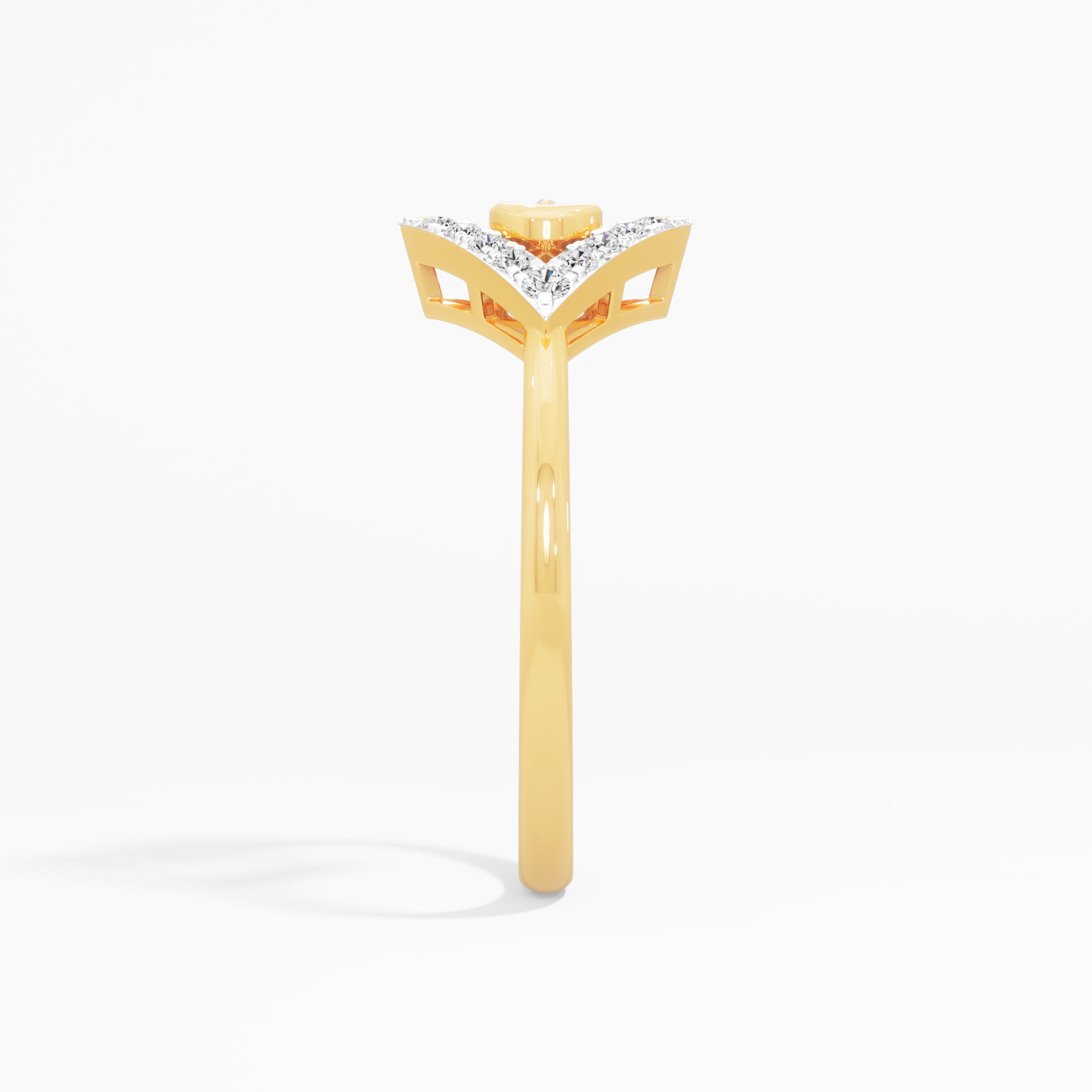 Radiant Gaze Solitaires Ring in 9KT Yellow Gold (Diamond Quality: FG-VVS VS)
