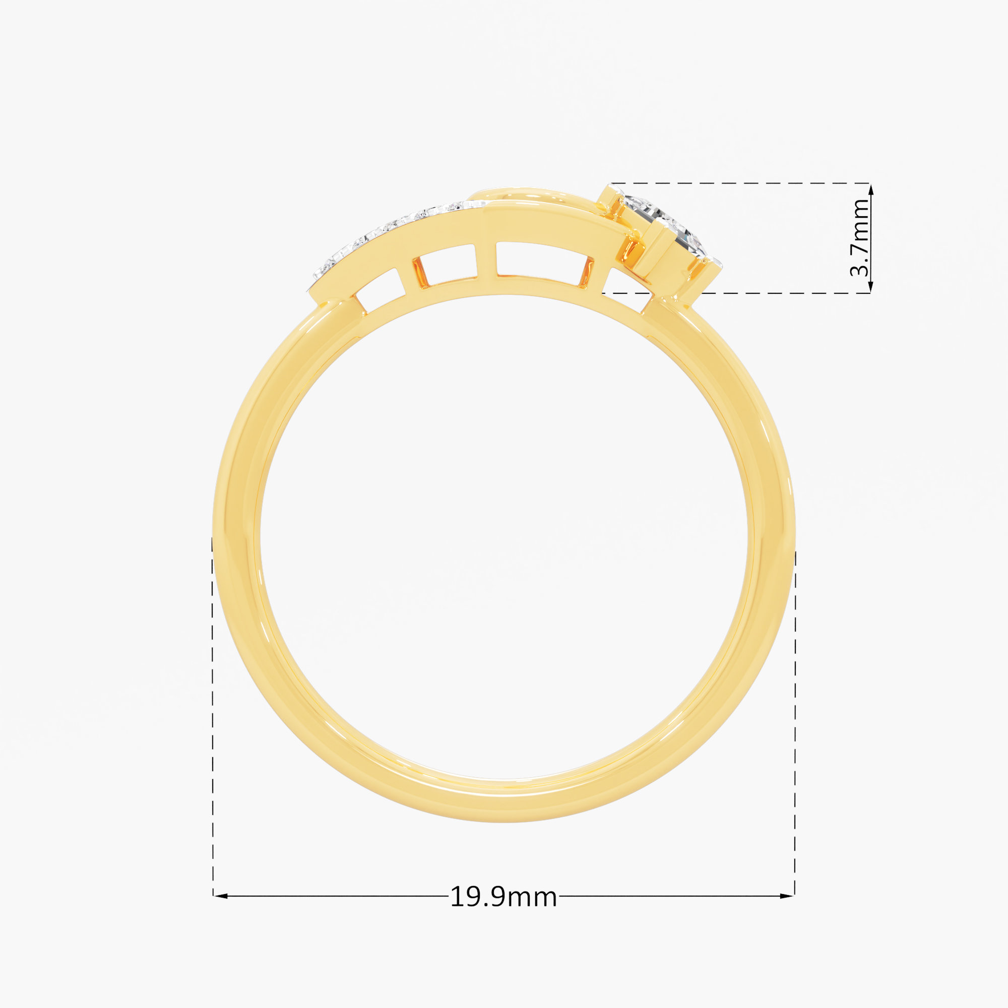 Radiant Gaze Solitaires Ring in 9KT Yellow Gold (Diamond Quality: FG-VVS VS)