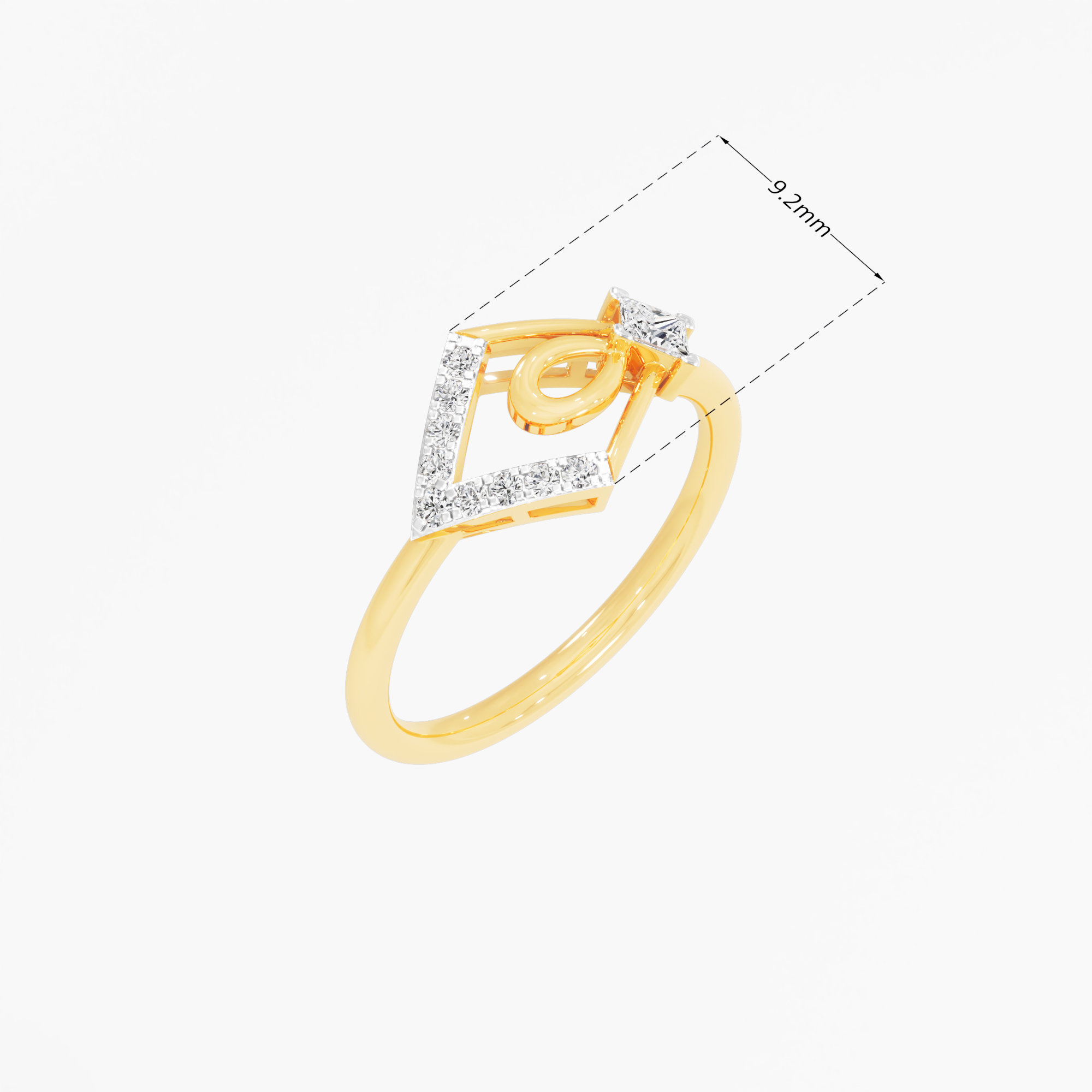 Radiant Gaze Solitaires Ring in 9KT Yellow Gold (Diamond Quality: FG-VVS VS)