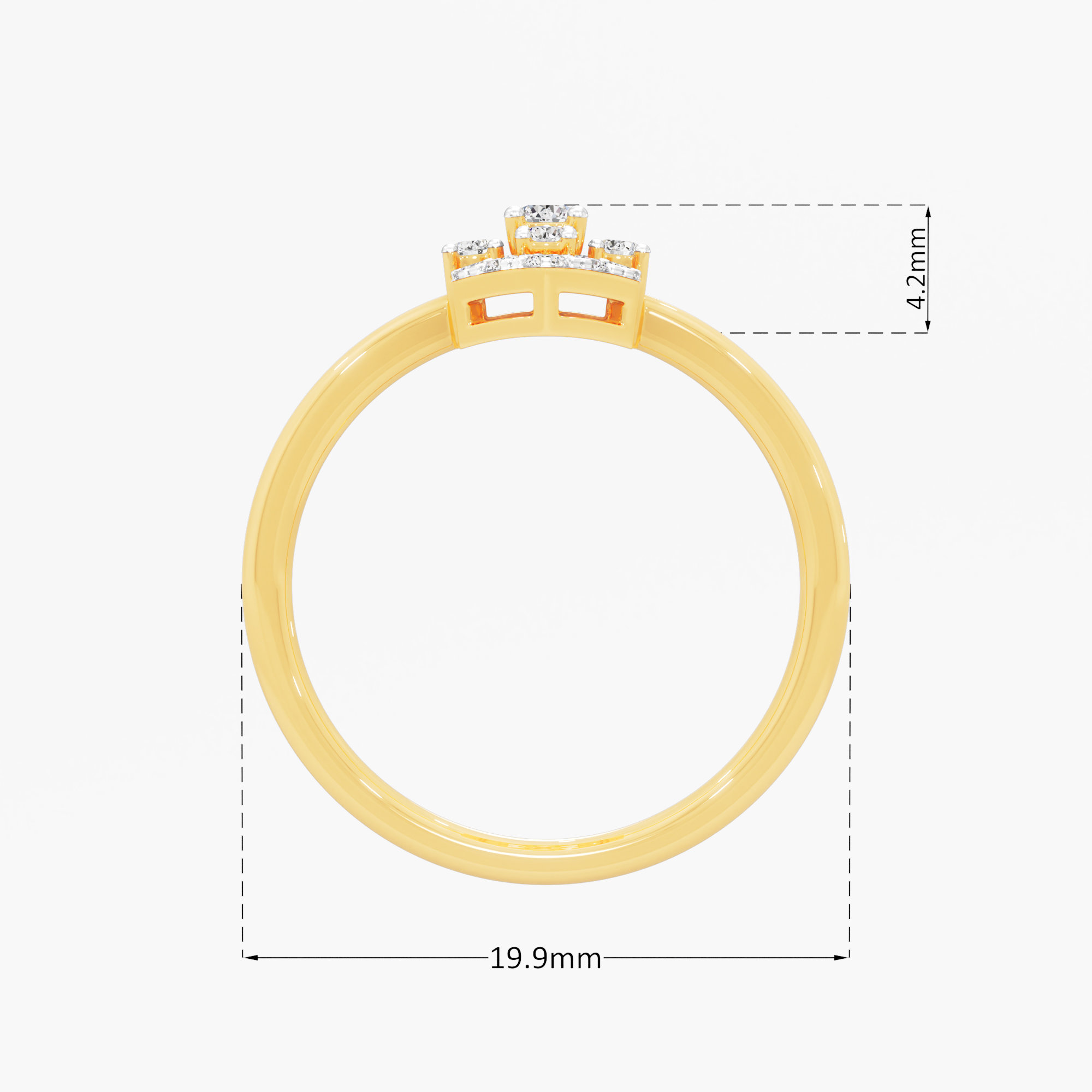 Geometric Gleam Cocktail Ring in 9KT Yellow Gold (Diamond Quality: FG-VVS VS)