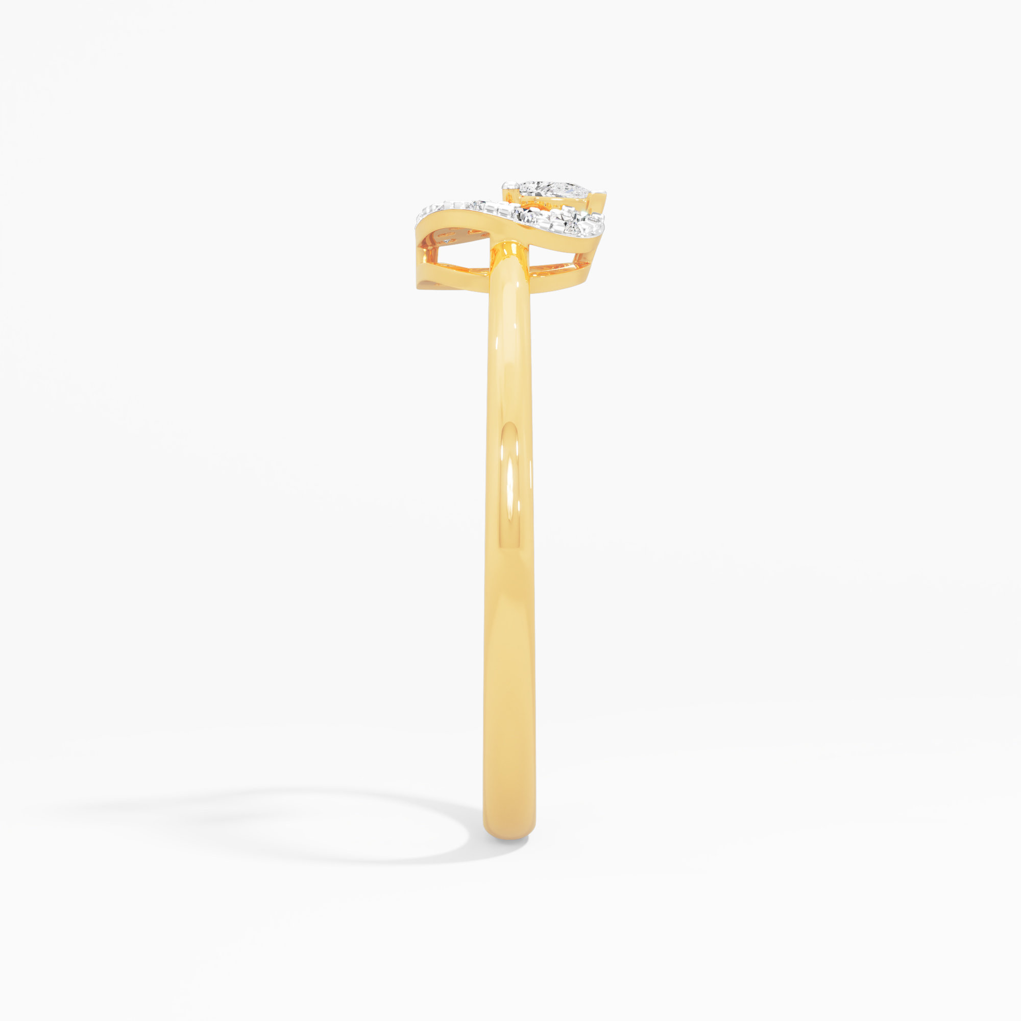 Azure Teardrop Halos Ring in 9KT Yellow Gold (Diamond Quality: FG-VVS VS)