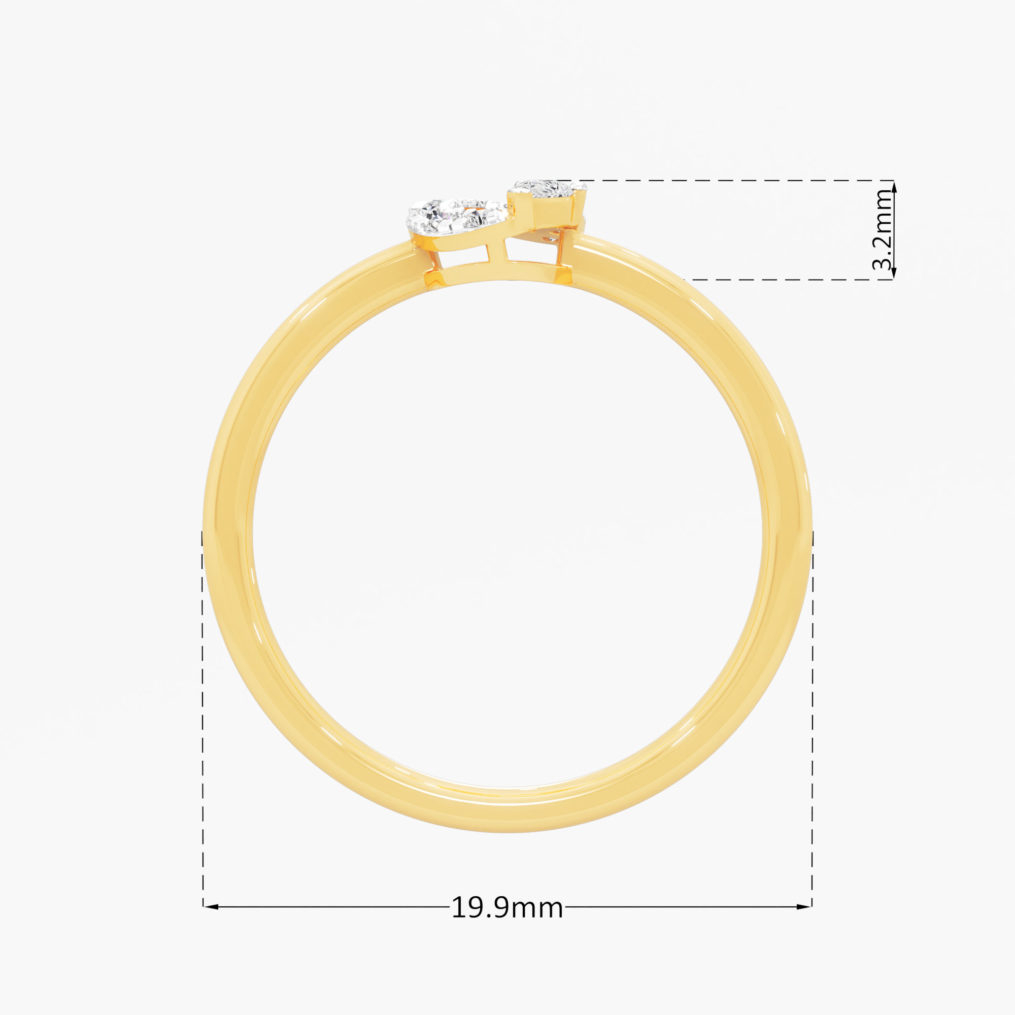 Azure Teardrop Halos Ring in 9KT Yellow Gold (Diamond Quality: FG-VVS VS)