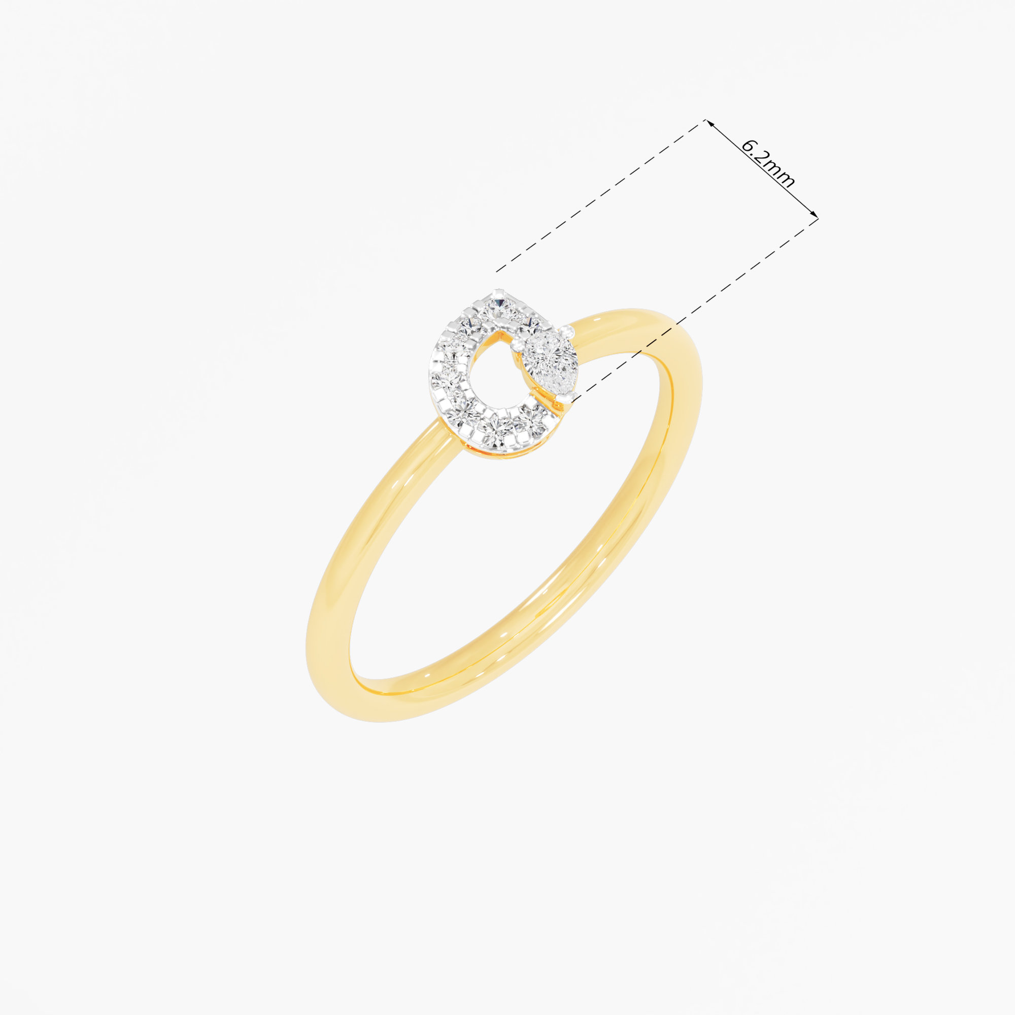 Azure Teardrop Halos Ring in 9KT Yellow Gold (Diamond Quality: FG-VVS VS)