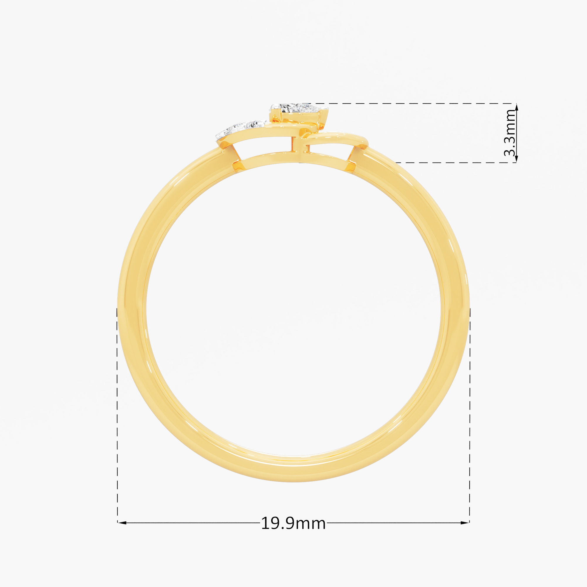 Celestial Crescent Halos Ring in 9KT Yellow Gold (Diamond Quality: FG-VVS VS)