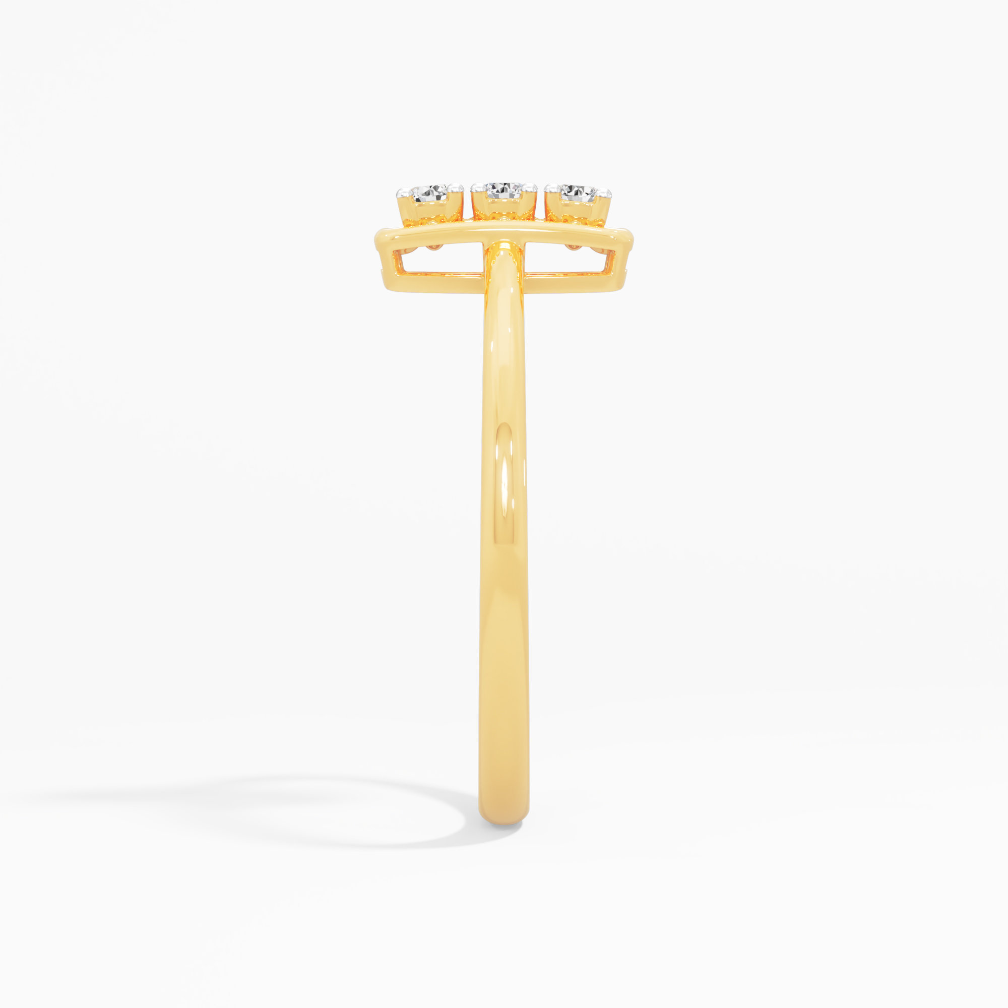 Tranquil Trio Trios Ring in 9KT Yellow Gold (Diamond Quality: FG-VVS VS)