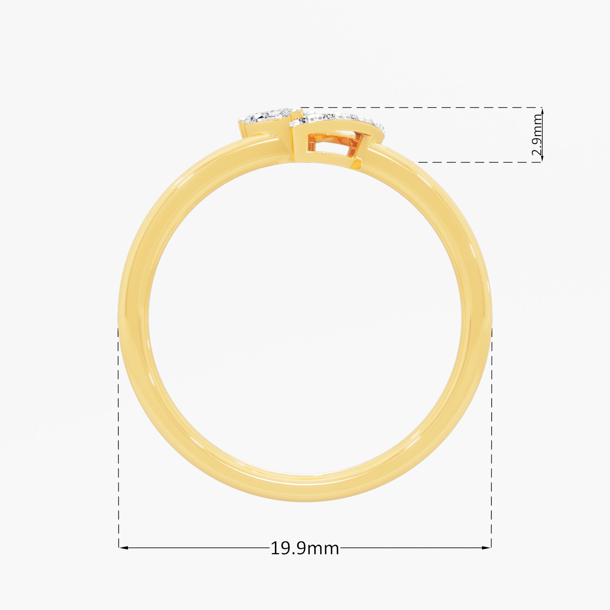 Azure Bloomlet Fashion Ring Ring in 9KT Yellow Gold (Diamond Quality: FG-VVS VS)