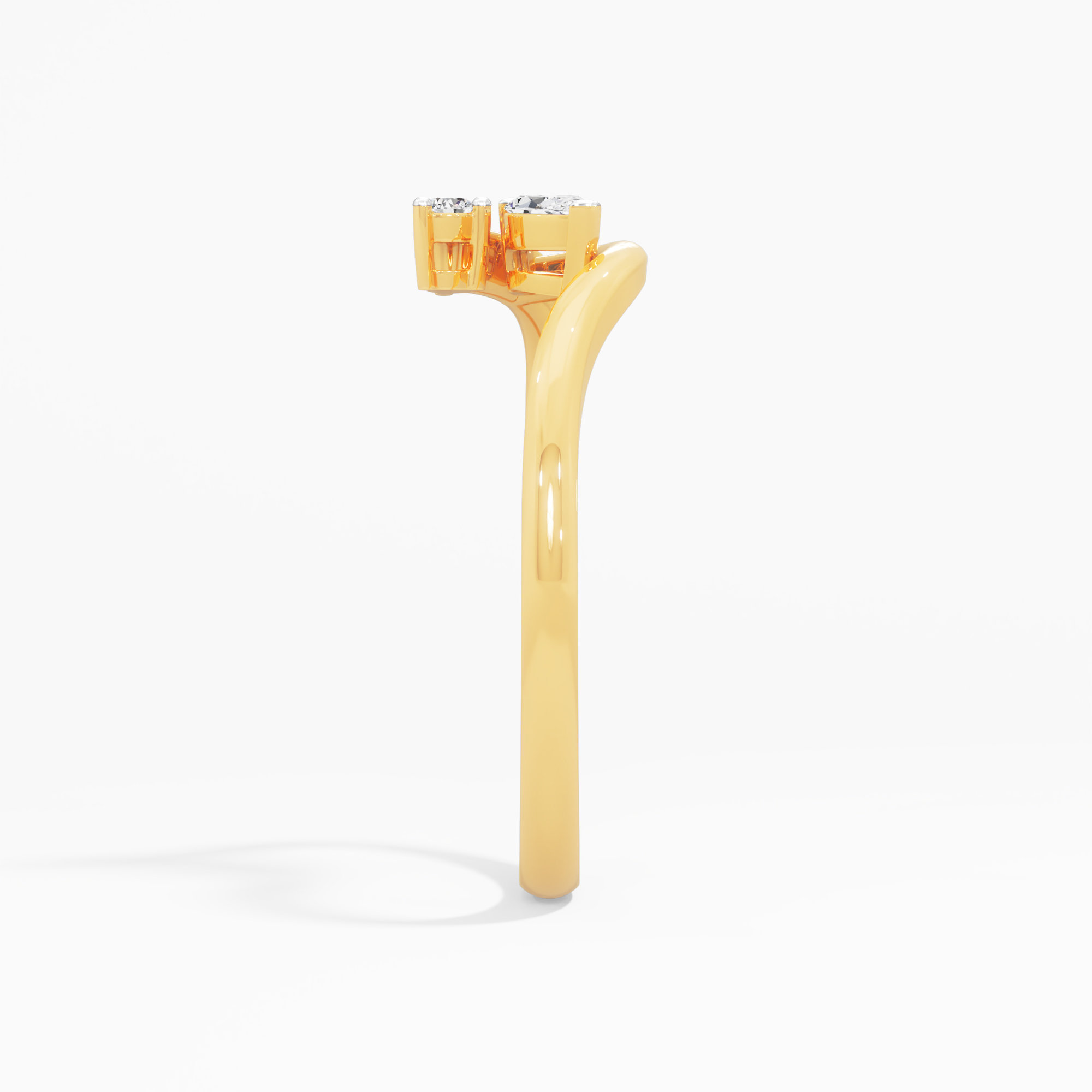 Two-Soul Duet Diamond Ring in 9KT Yellow Gold (Diamond Quality: FG-VVS VS)