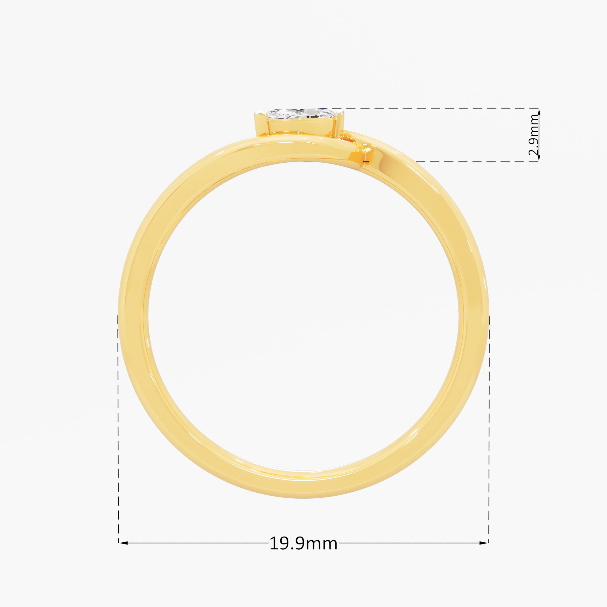 Two-Soul Duet Diamond Ring in 9KT Yellow Gold (Diamond Quality: FG-VVS VS)