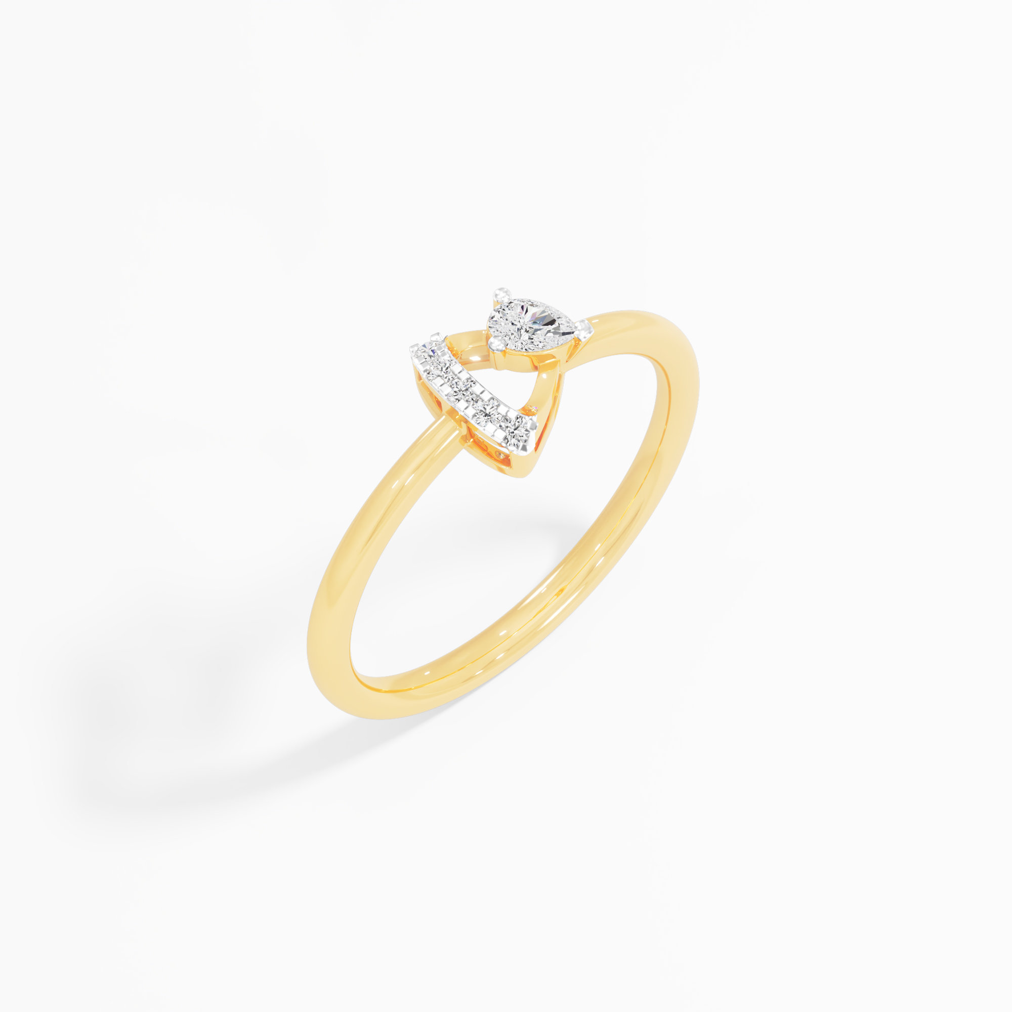 Morning Dew Halos Ring in 9KT Yellow Gold (Diamond Quality: FG-VVS VS)