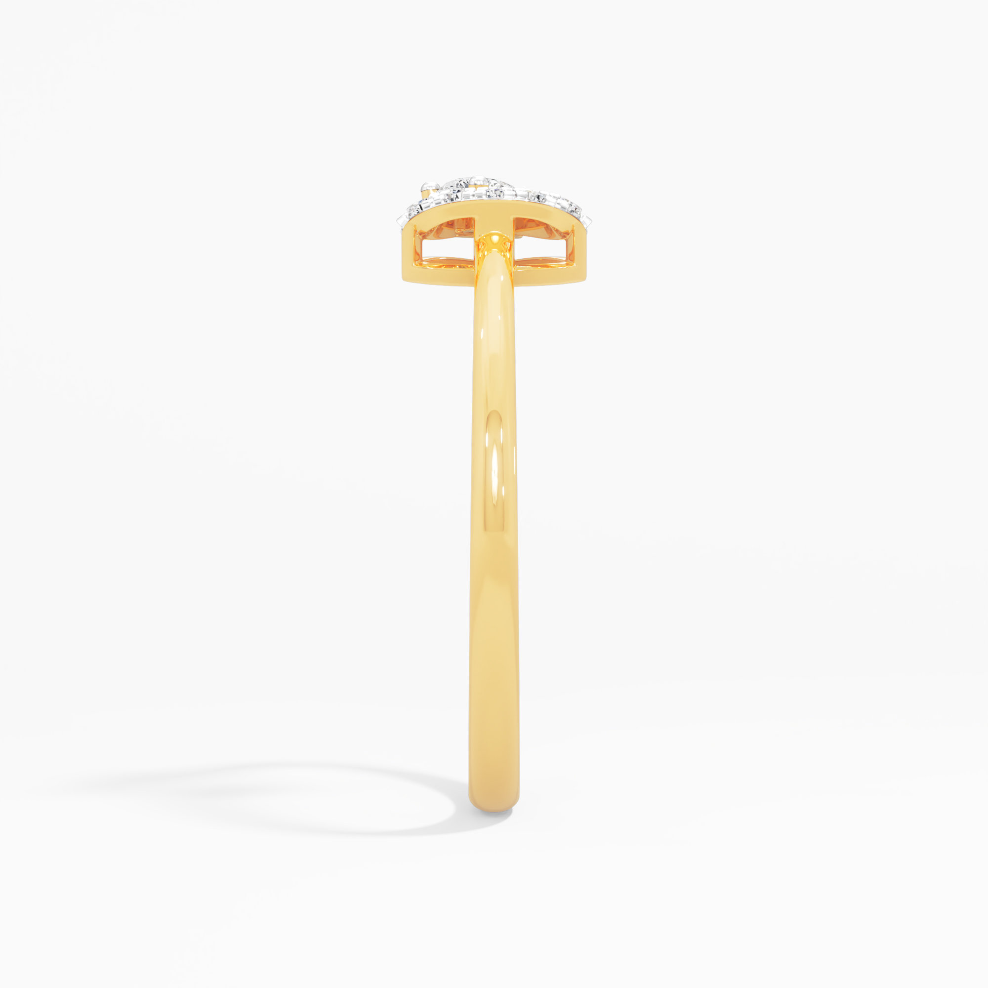 Morning Dew Halos Ring in 9KT Yellow Gold (Diamond Quality: FG-VVS VS)