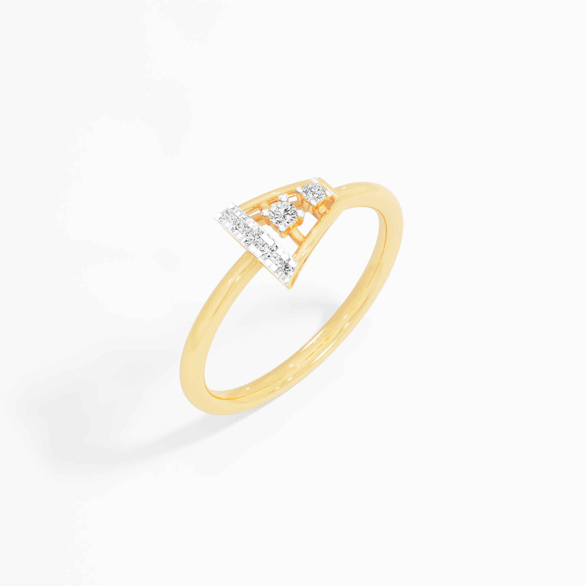 Arrowhead Spark Diamond Ring in 9KT Yellow Gold (Diamond Quality: FG-VVS VS)
