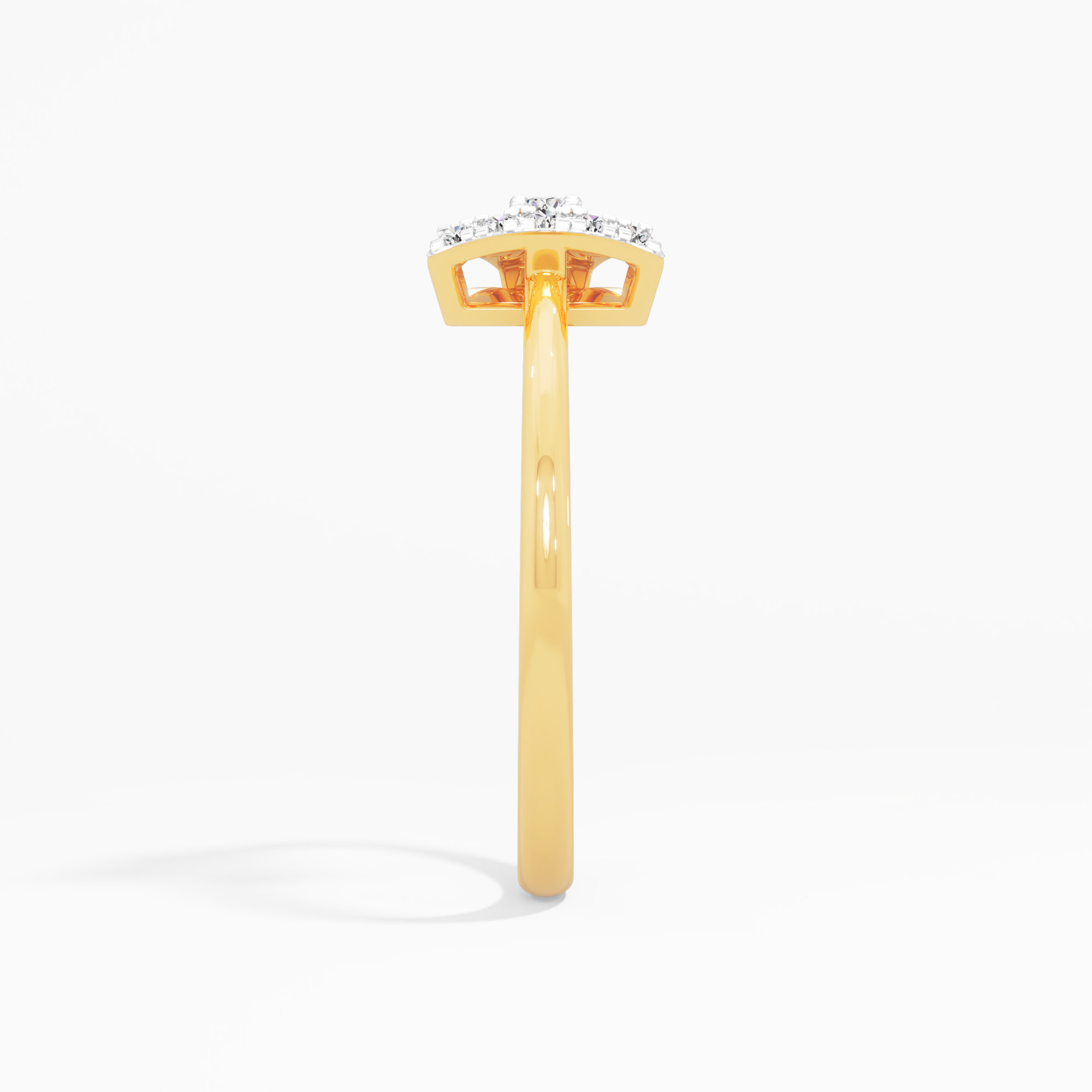 Arrowhead Spark Diamond Ring in 9KT Yellow Gold (Diamond Quality: FG-VVS VS)