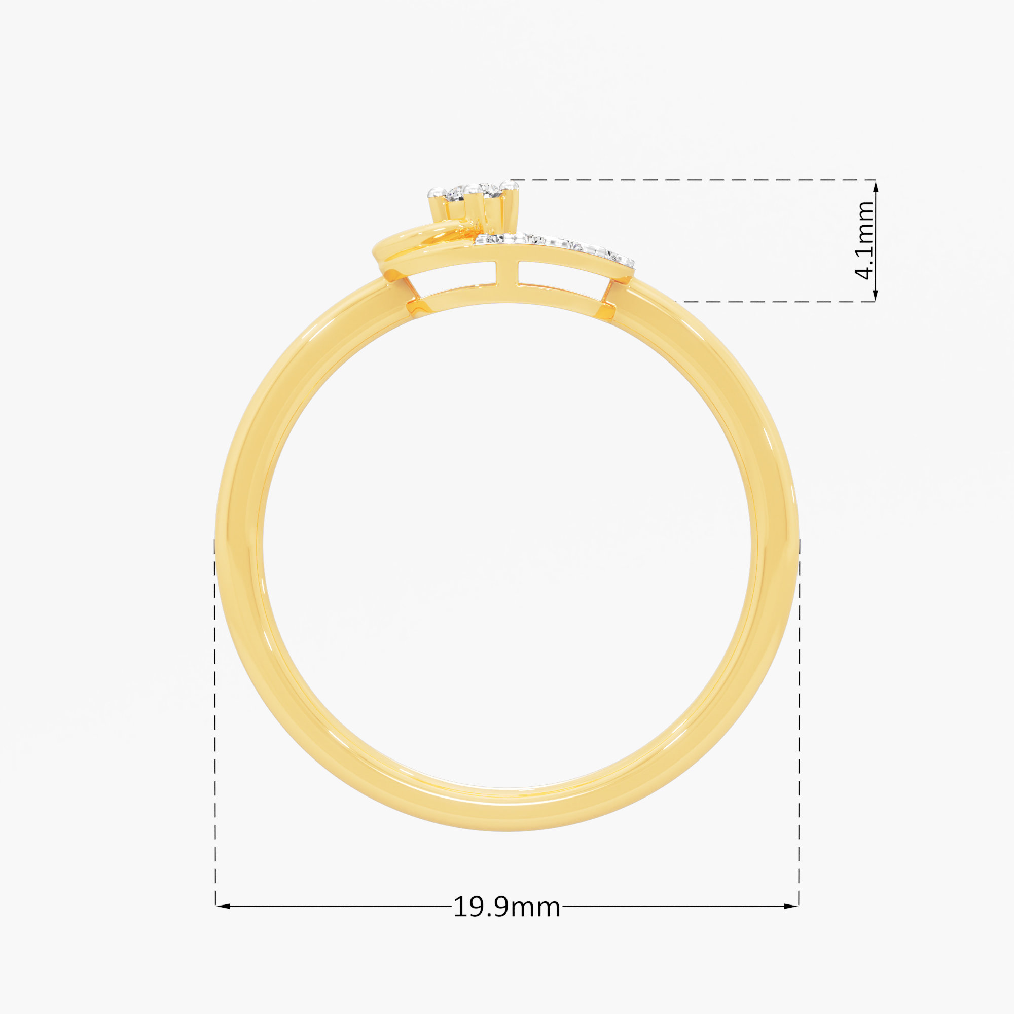 Glimmering Crest Halos Ring in 9KT Yellow Gold (Diamond Quality: FG-VVS VS)