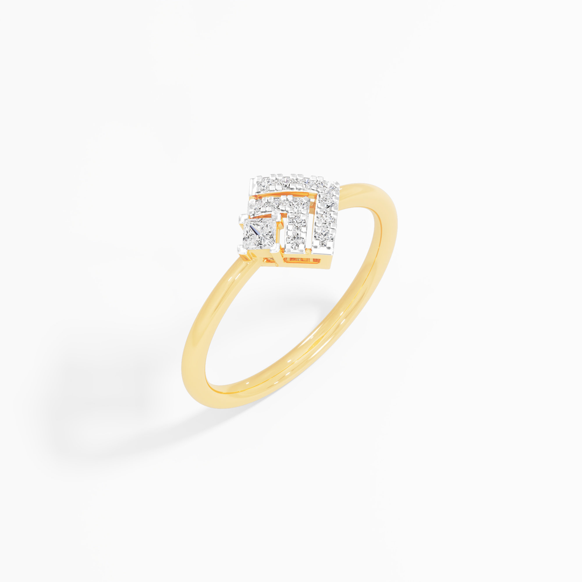 Glimmering Array Cocktail Ring in 9KT Yellow Gold (Diamond Quality: FG-VVS VS)
