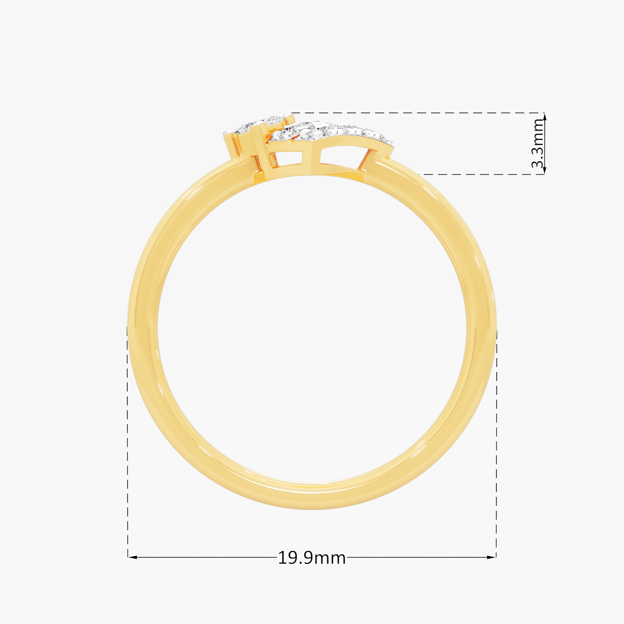 Glimmering Array Cocktail Ring in 9KT Yellow Gold (Diamond Quality: FG-VVS VS)