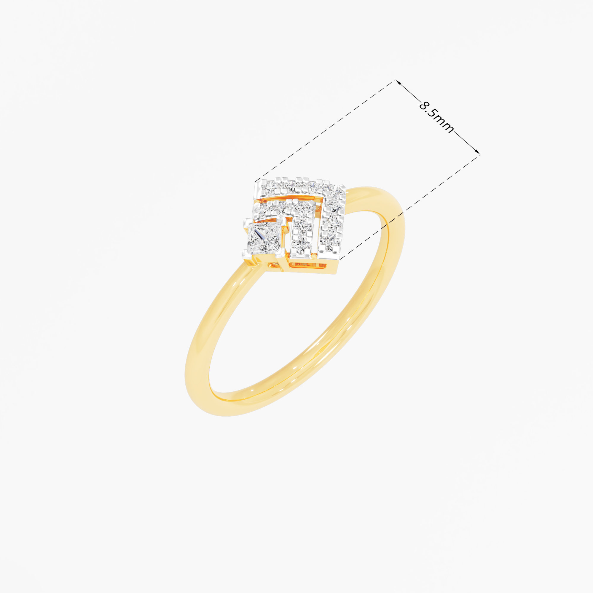 Glimmering Array Cocktail Ring in 9KT Yellow Gold (Diamond Quality: FG-VVS VS)