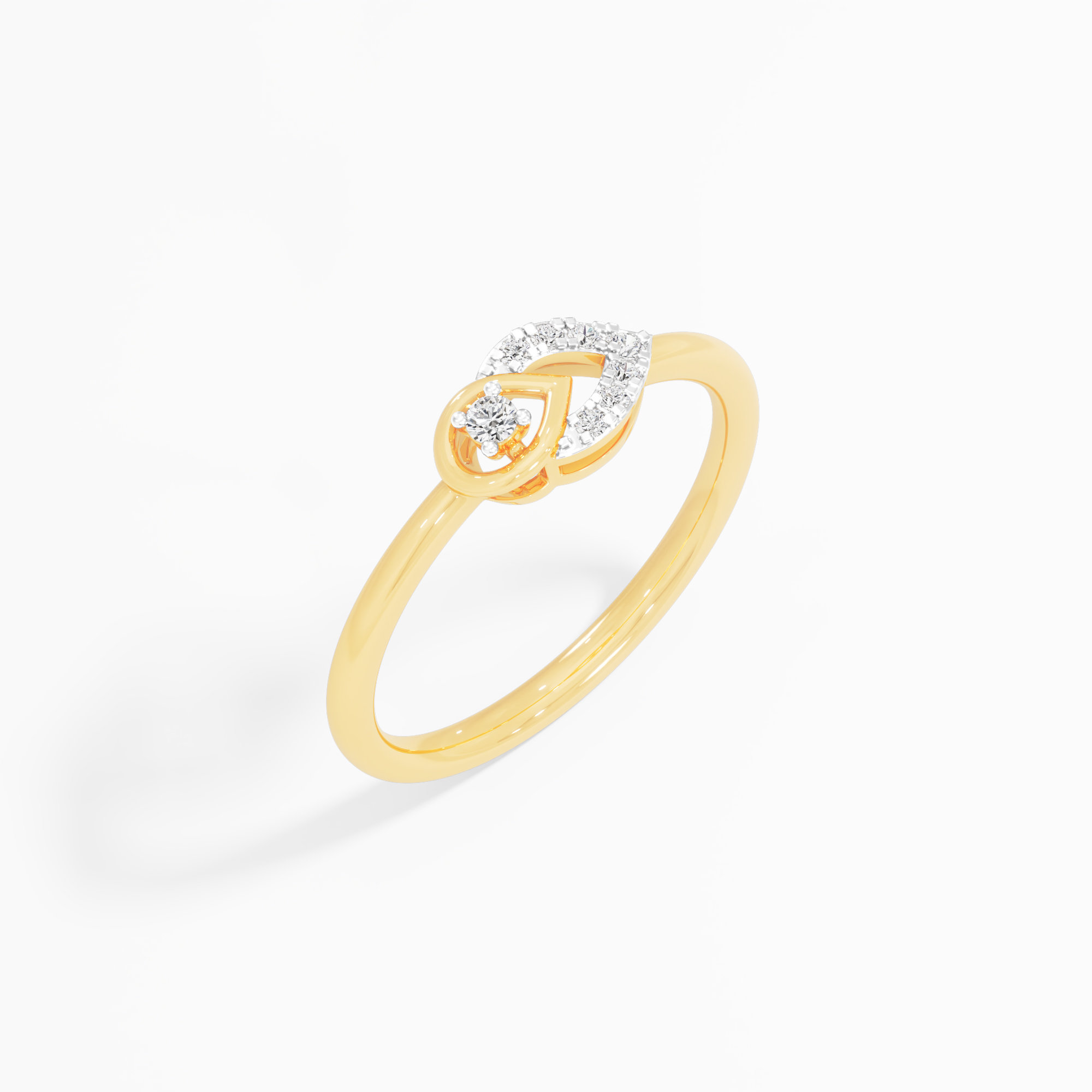 Arrow Heart Diamond Ring in 9KT Yellow Gold (Diamond Quality: FG-VVS VS)