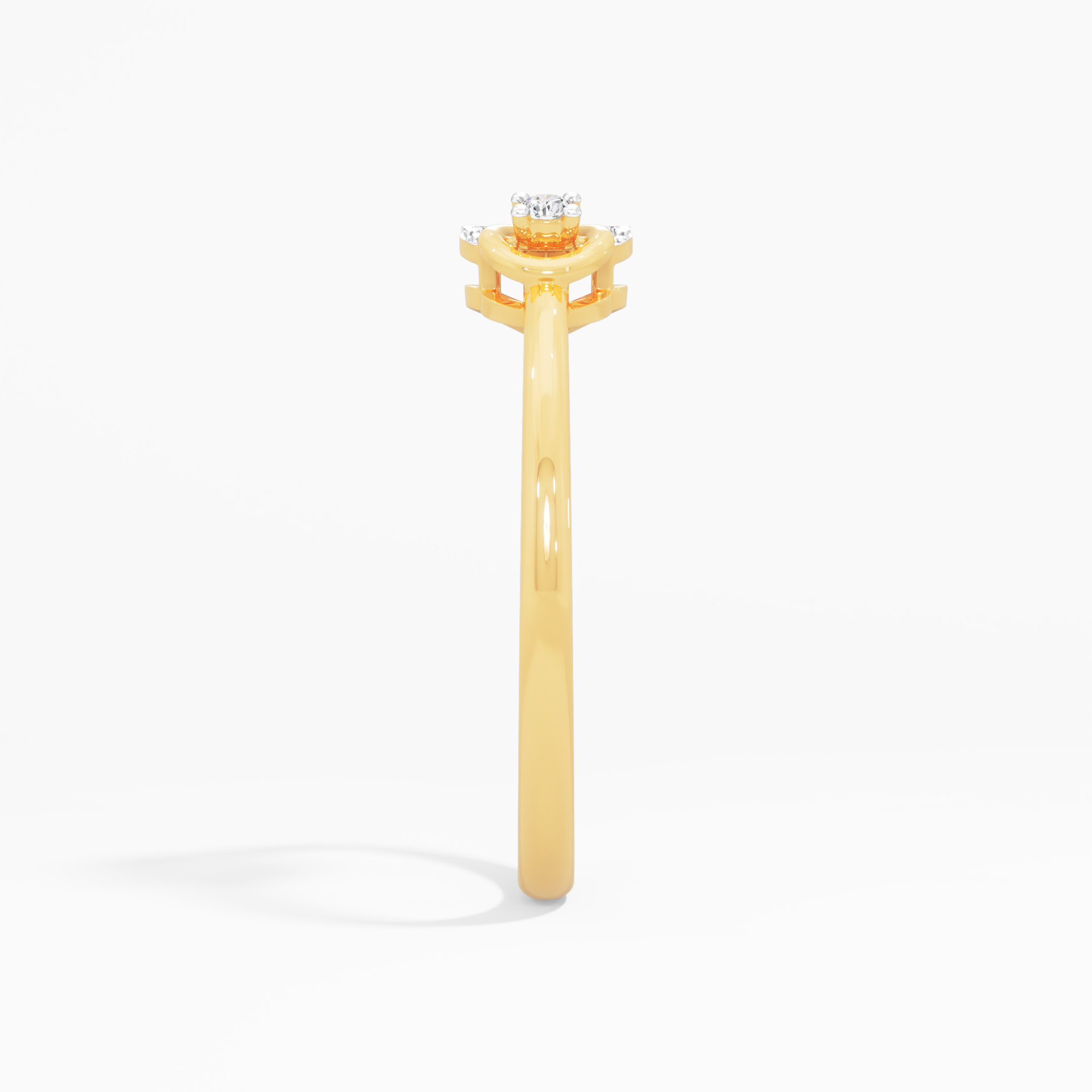 Arrow Heart Diamond Ring in 9KT Yellow Gold (Diamond Quality: FG-VVS VS)