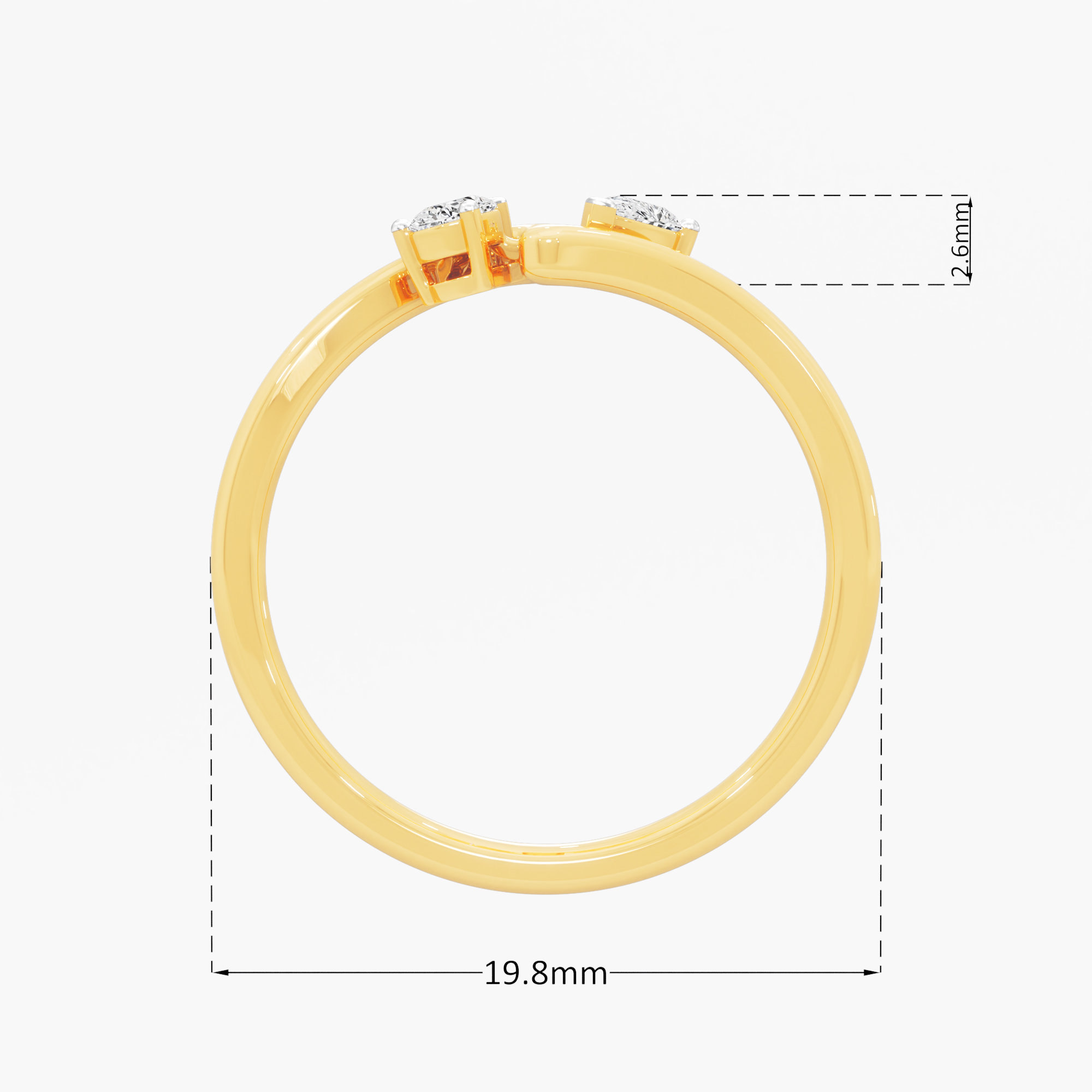 Sparkling Pear Diamond Ring in 9KT Yellow Gold (Diamond Quality:FG-VVS VS)
