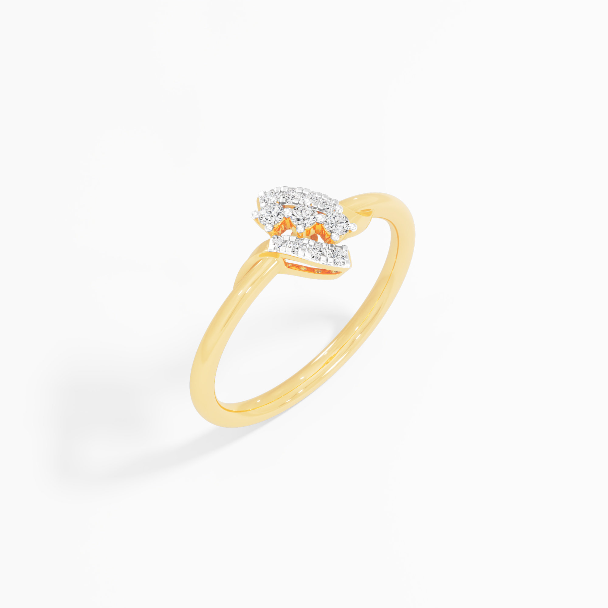 Lattice Pivot Diamond Ring in 9KT Yellow Gold (Diamond Quality: FG-VVS VS)