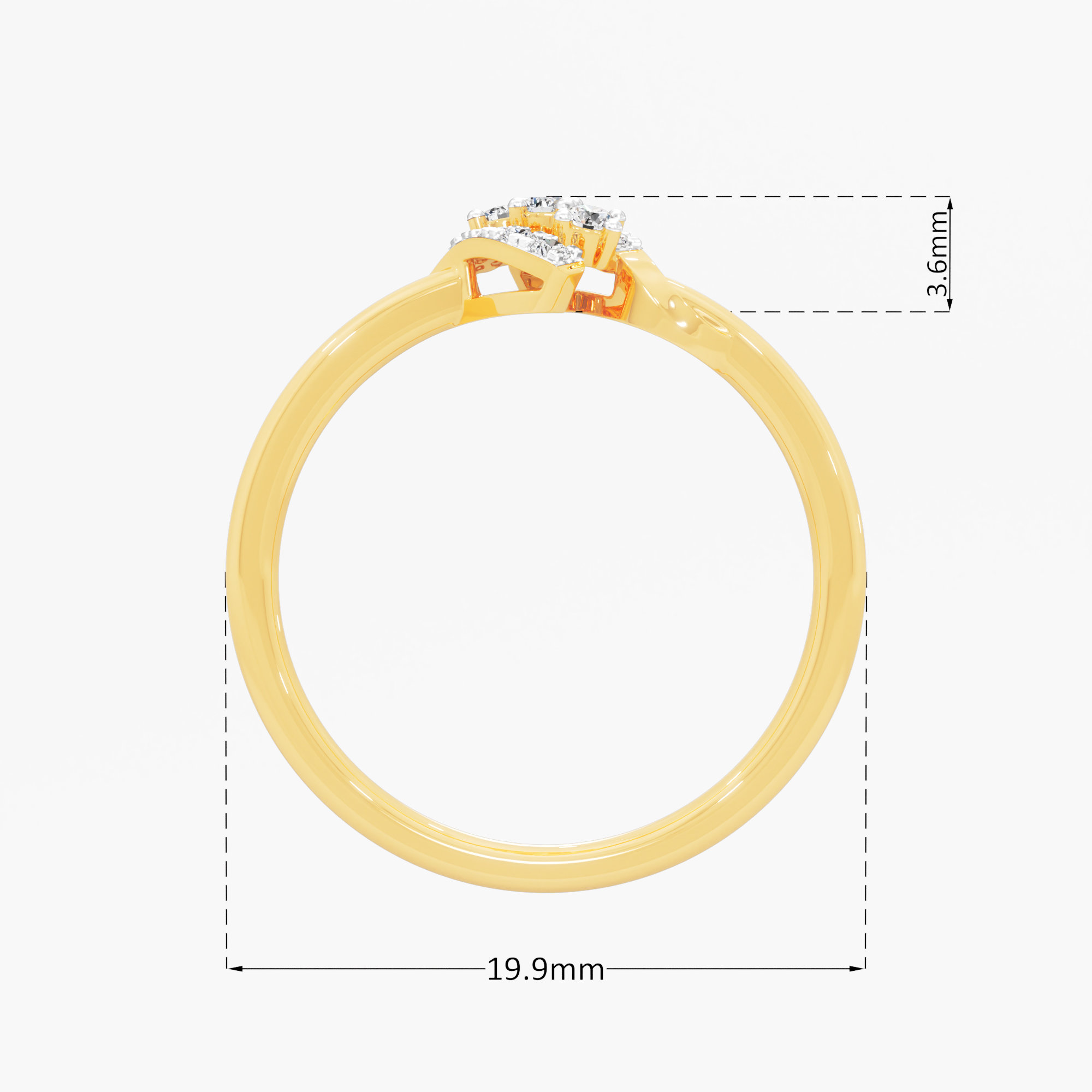 Lattice Pivot Diamond Ring in 9KT Yellow Gold (Diamond Quality: FG-VVS VS)